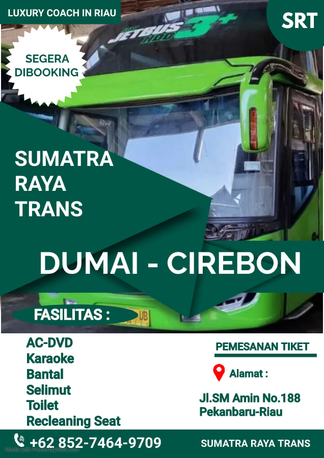 HP/WA O85274649709,Bus Dumai Jakarta, Po.Sumatra Raya | Pekanbaru