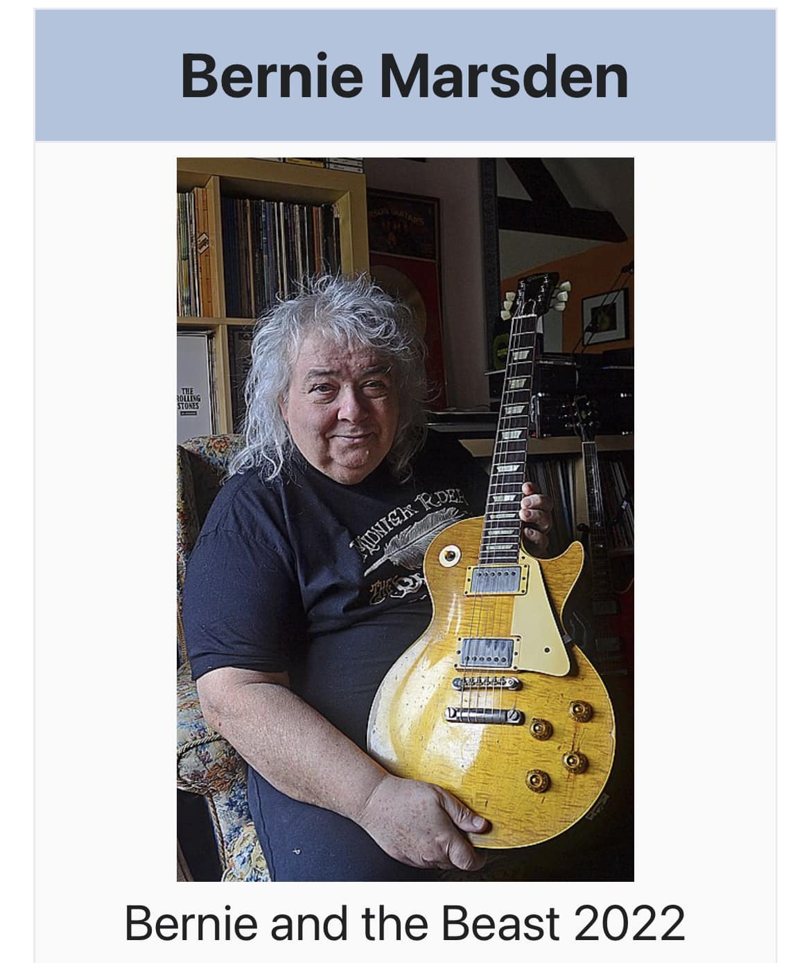 A posthumous Bernie Marsden live album called 'Stage' will be