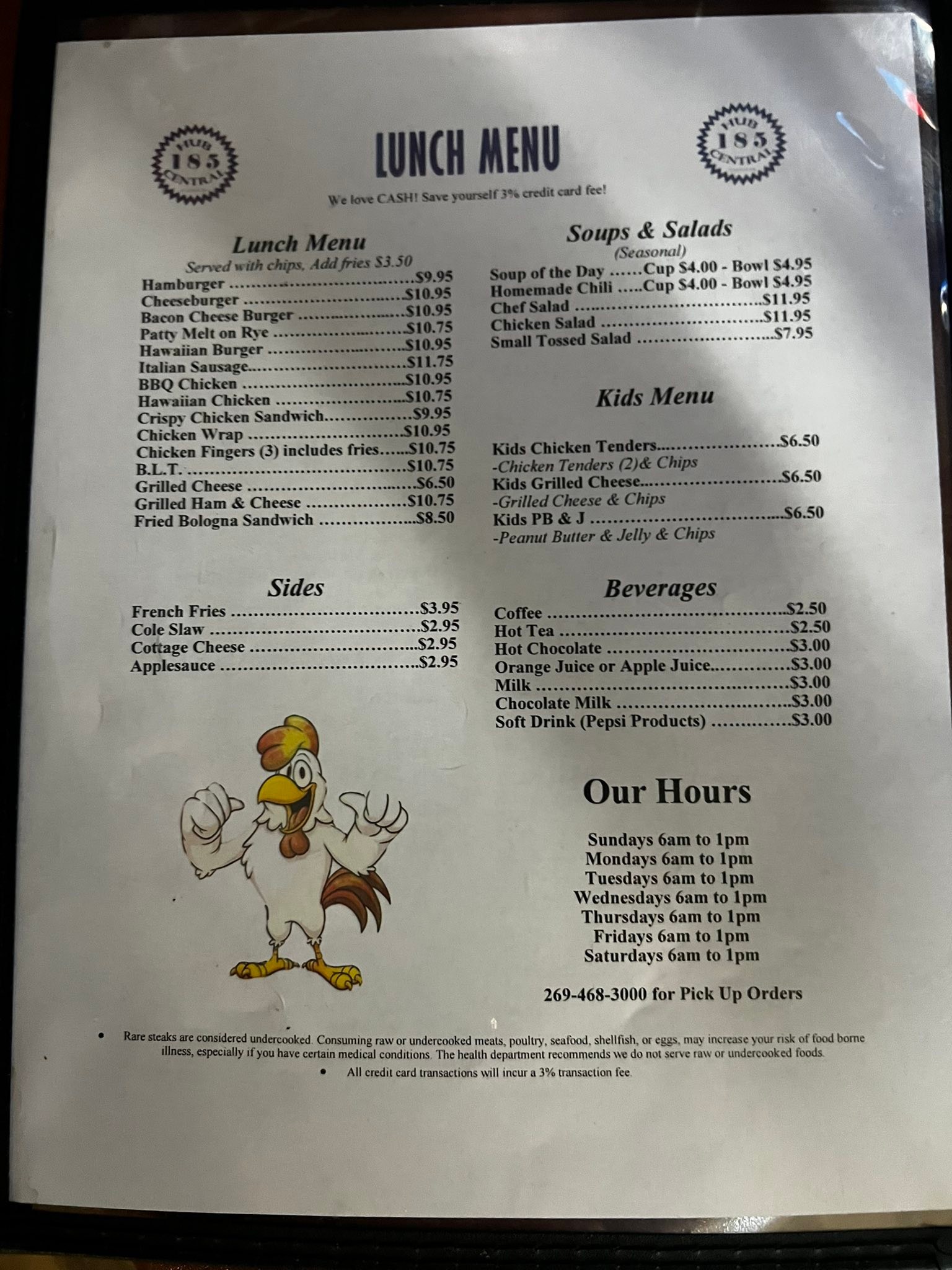 Hub Central 185 - Updated menus for Hub Central 185. | Facebook