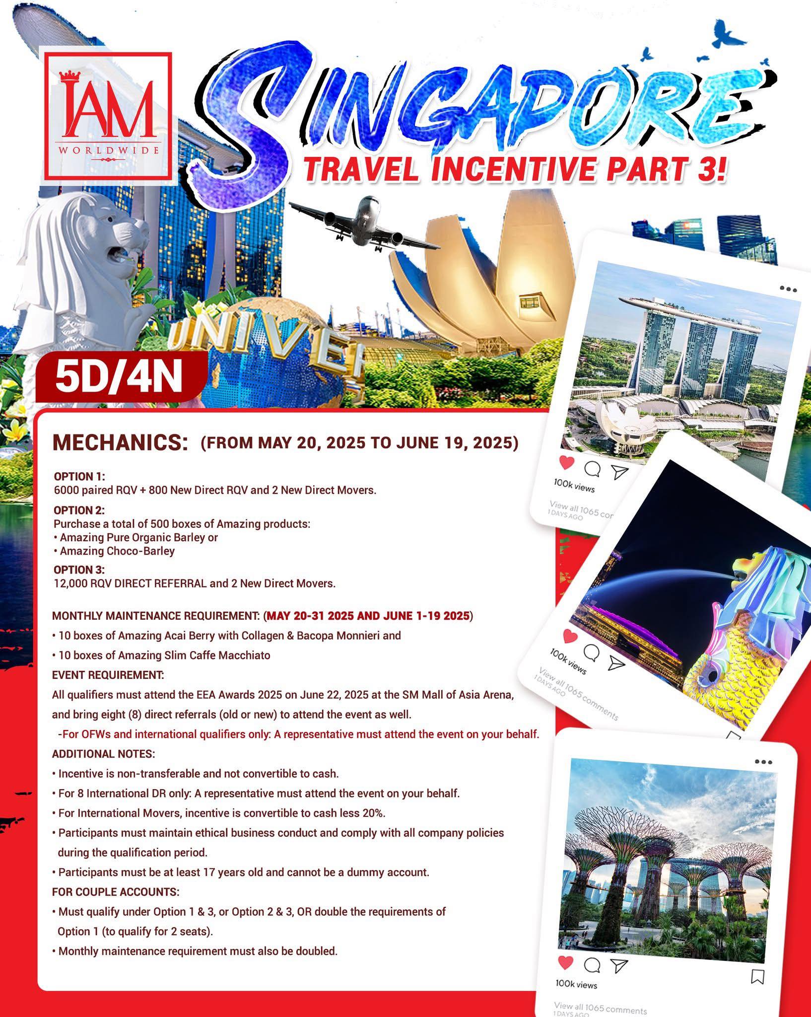 IAM - 🌟 SINGAPORE TRAVEL INCENTIVE PART 3!🇸🇬 Get ready for an ...
