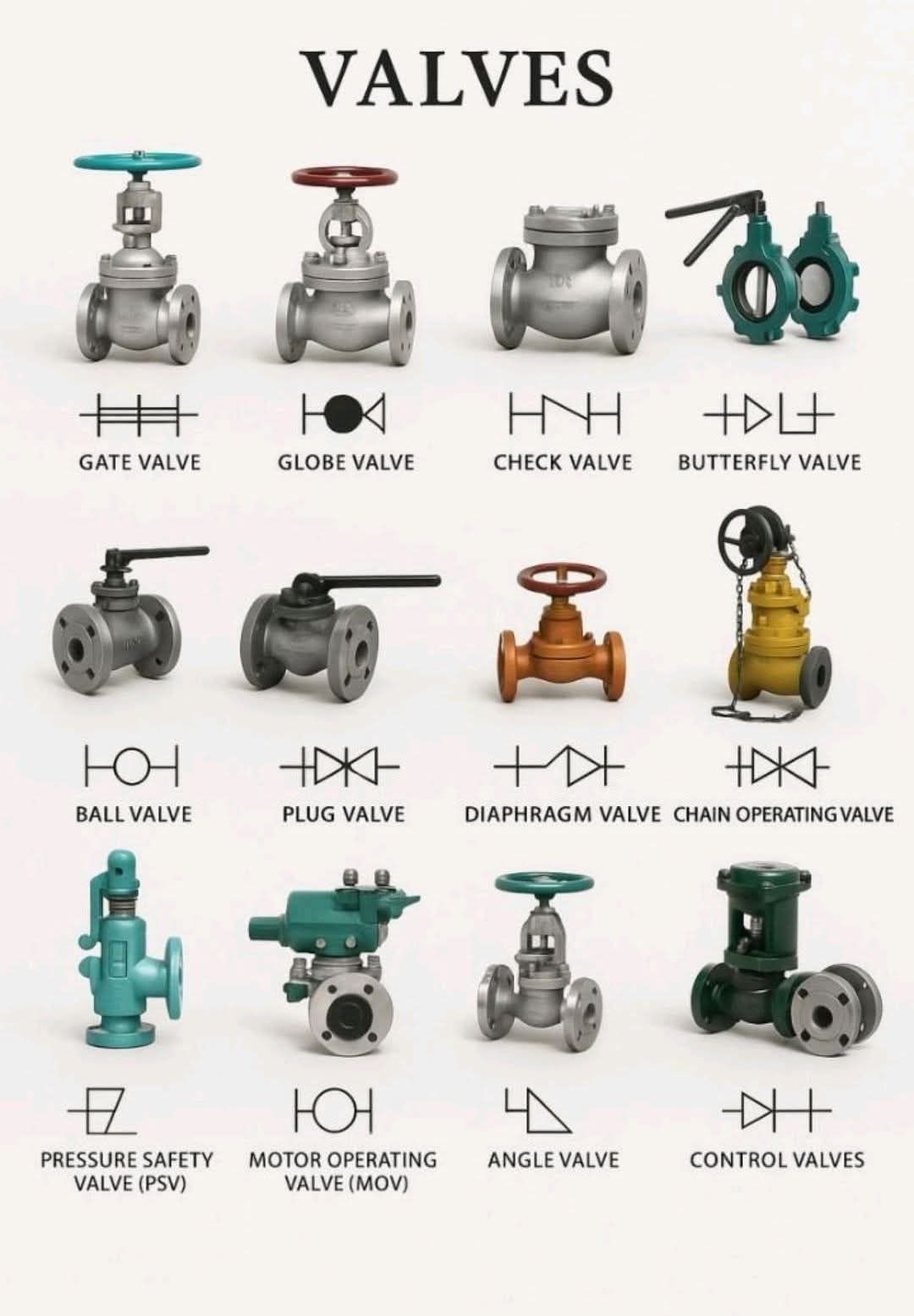 Engineer/Mohamed - جميع انواع الصمامات المختلفة Types of Valves 👌 ...