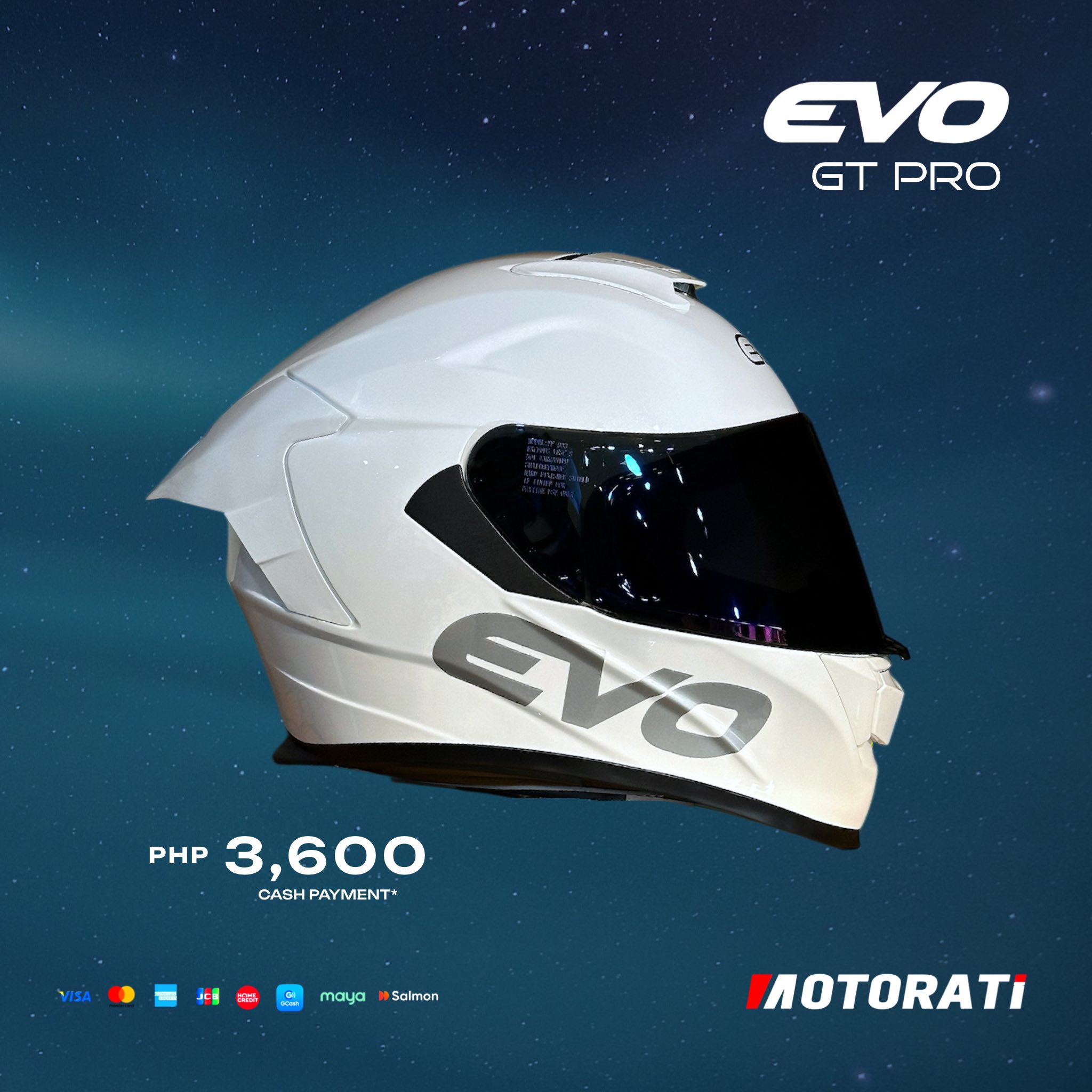 evo motorcycle helmet philippines price GT-PRO Full Face Dual Visor Pearl White (Large 59-60cm) wit  FULL FACE  Evo Helmets