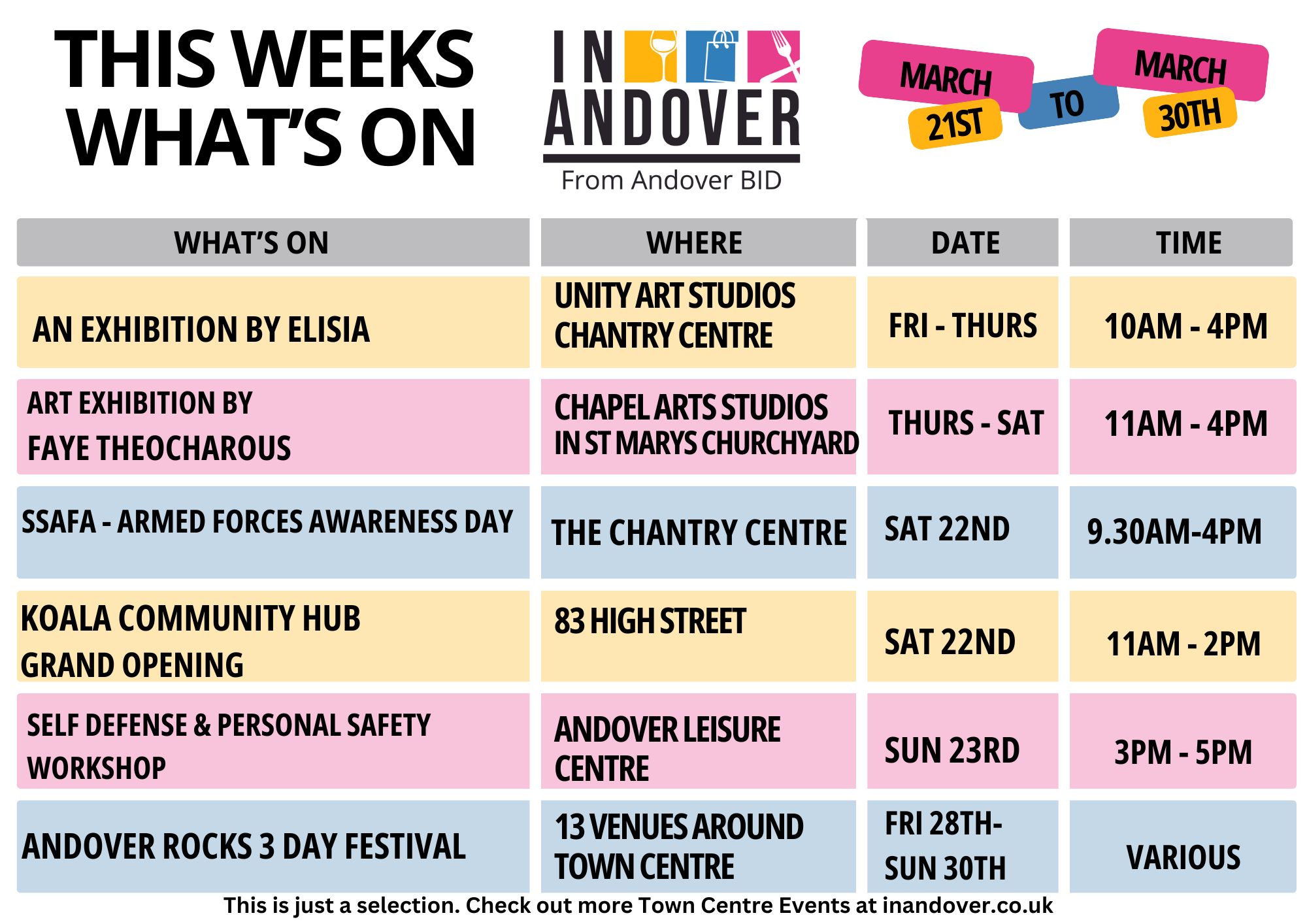 InAndover - 🪷TOWN CENTRE WHAT'S ON GUIDE🪷 The days are getting longer ...