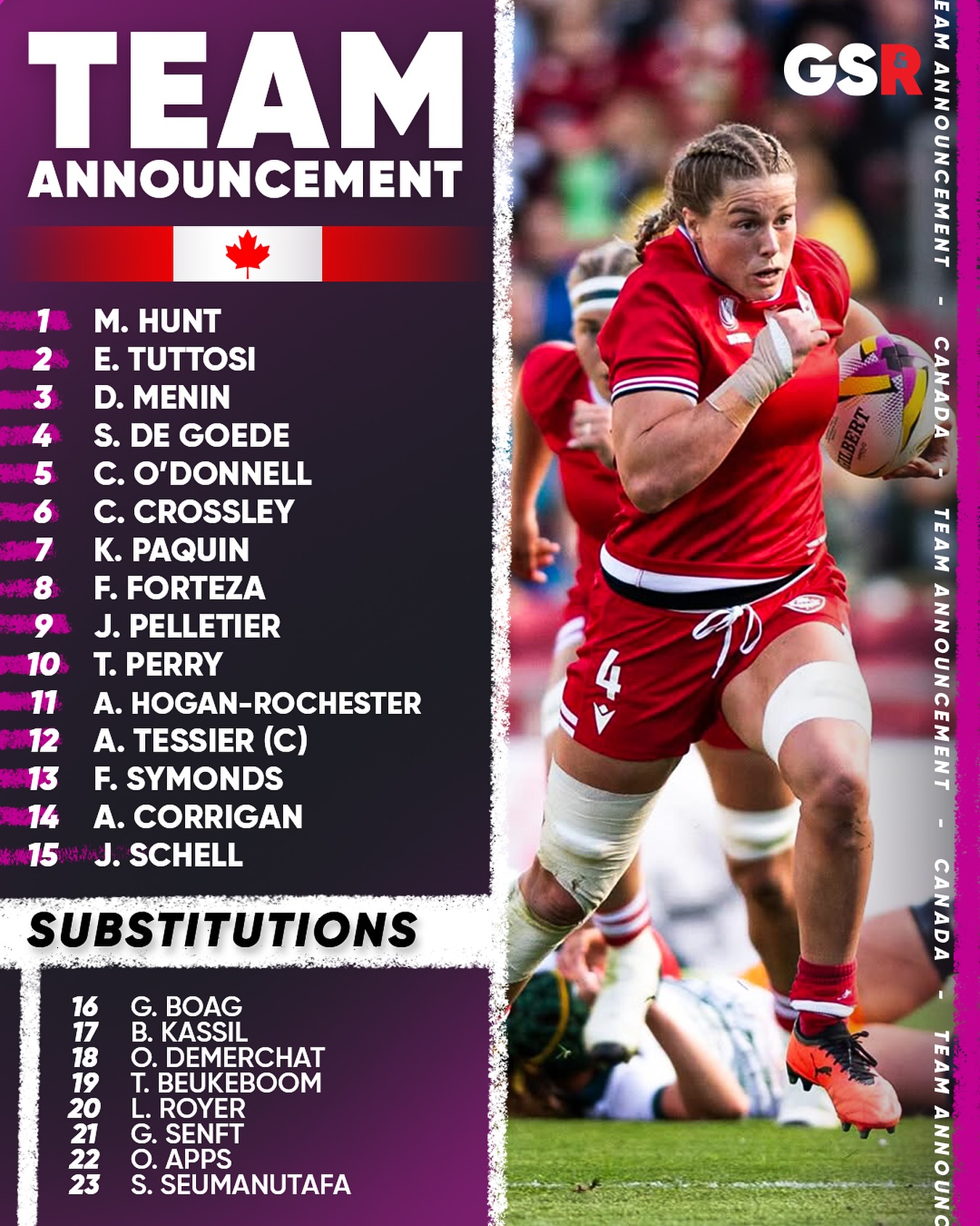 Canada have announced... - The Good, The Scaz And The Rugby | Facebook