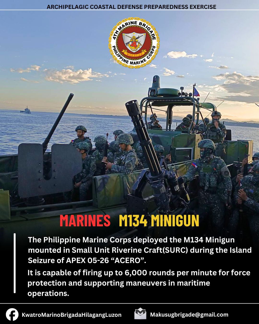 4MBDE - The Philippine Marine Corps deployed the M134 Minigun mounted ...