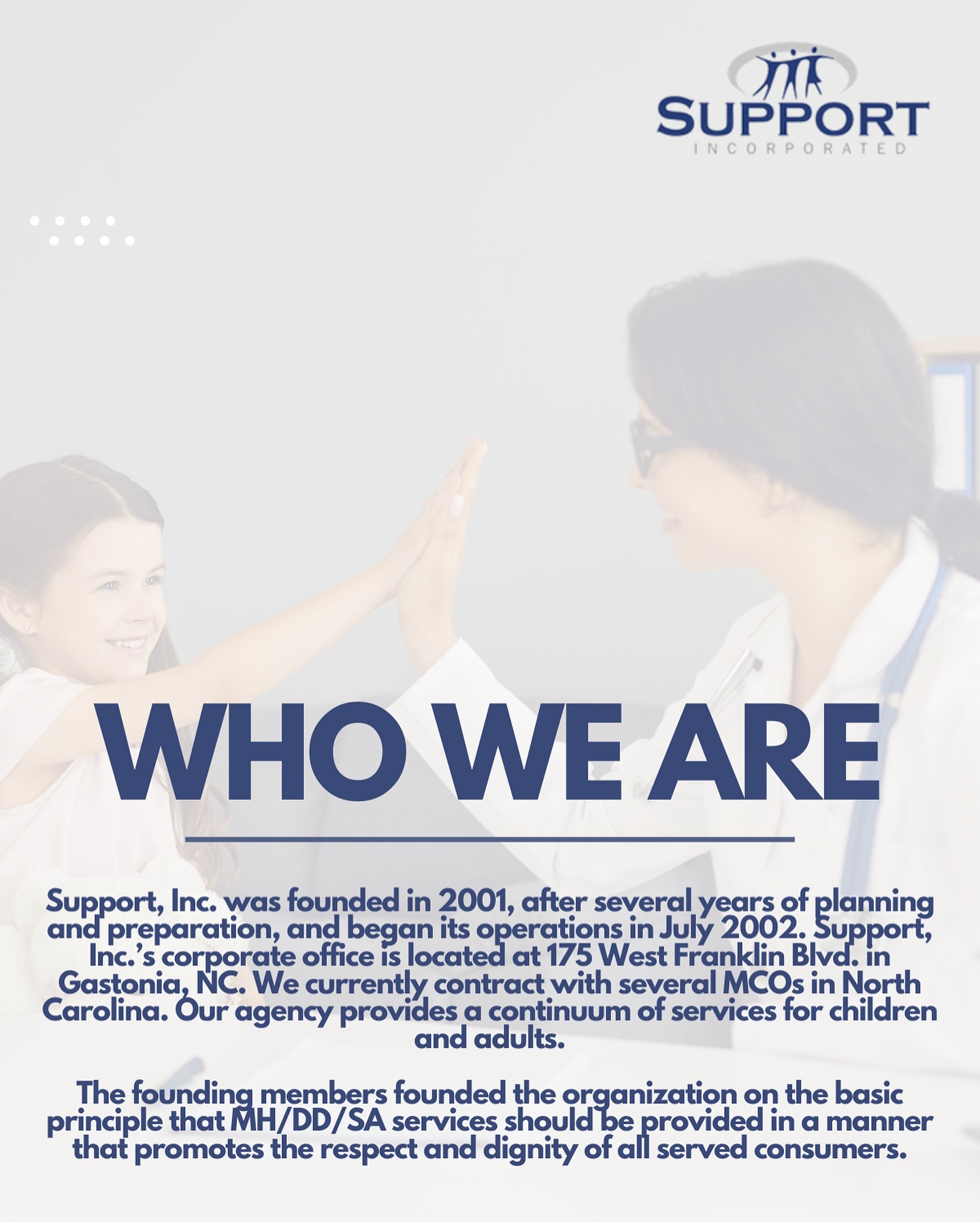 Support - Support, Inc. was founded in 2001, after several years of ...