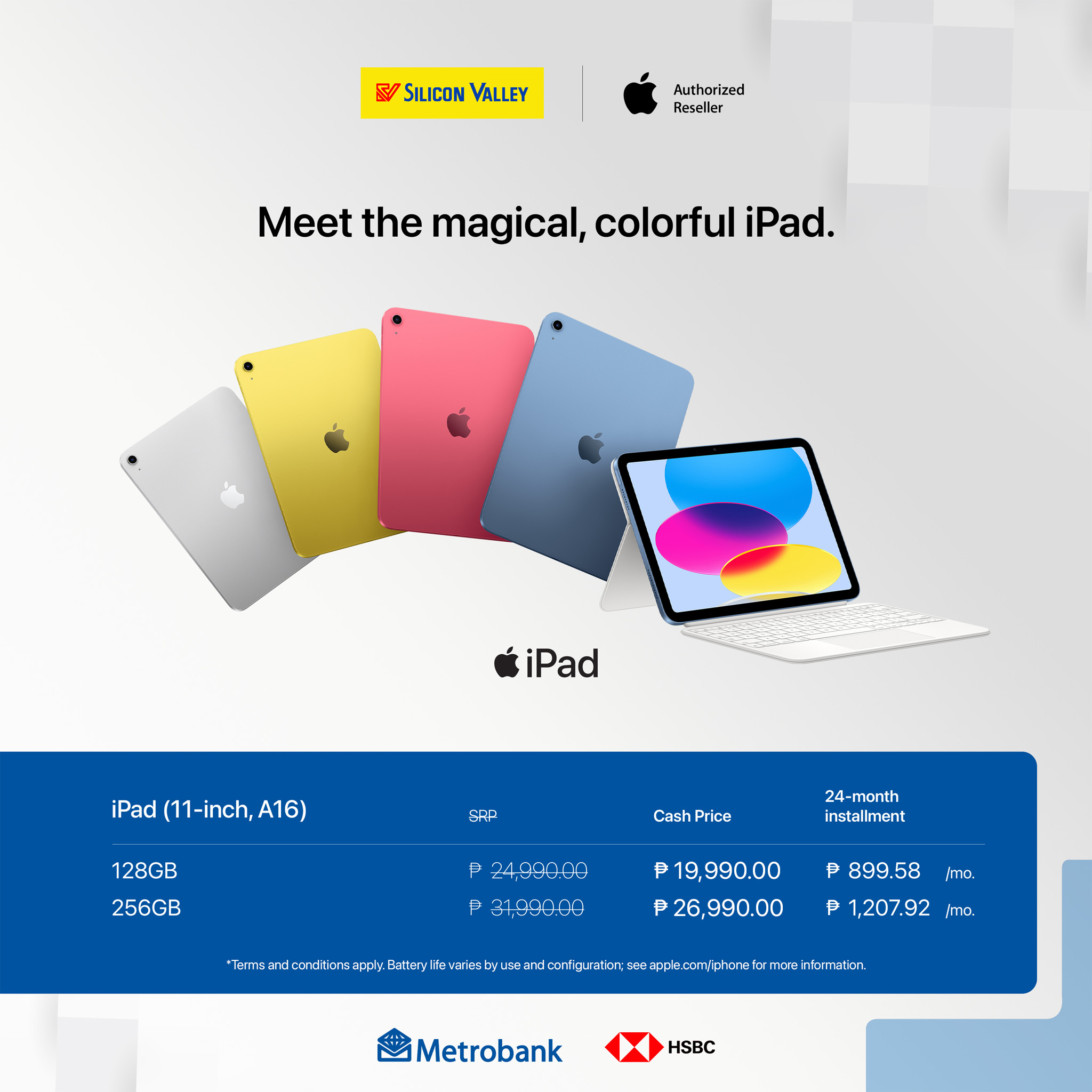 ?✨ Meet the magical, colorful iPad (11-inch, A16)! Powerful 