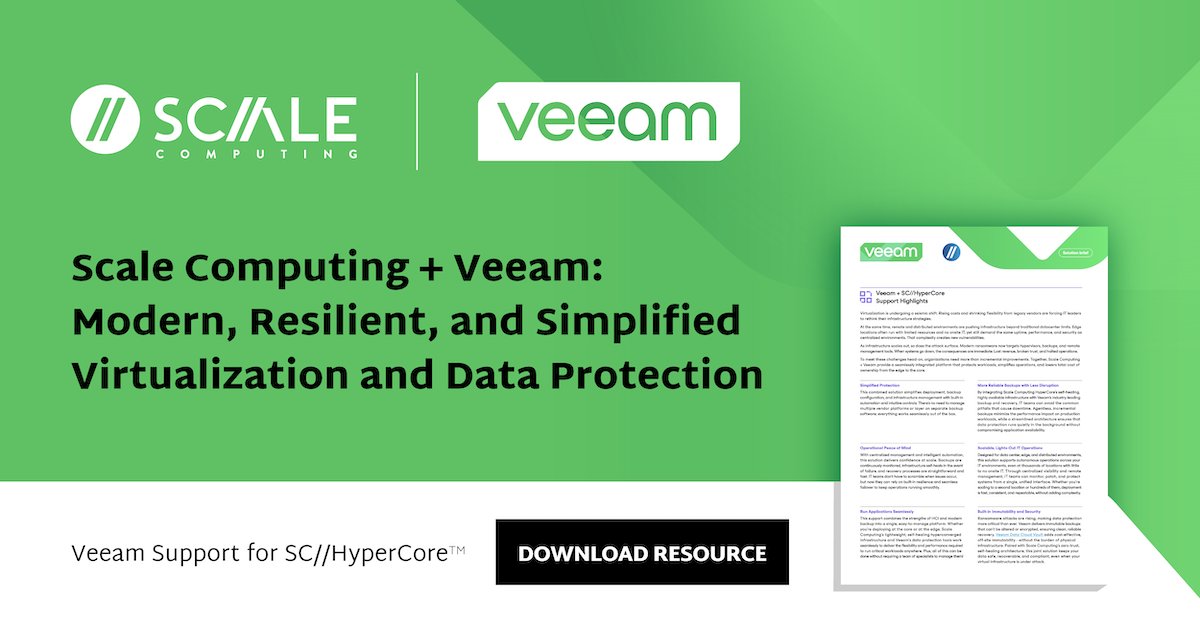Scale - Have you heard? Veeam Backup & Replication now offers official ...