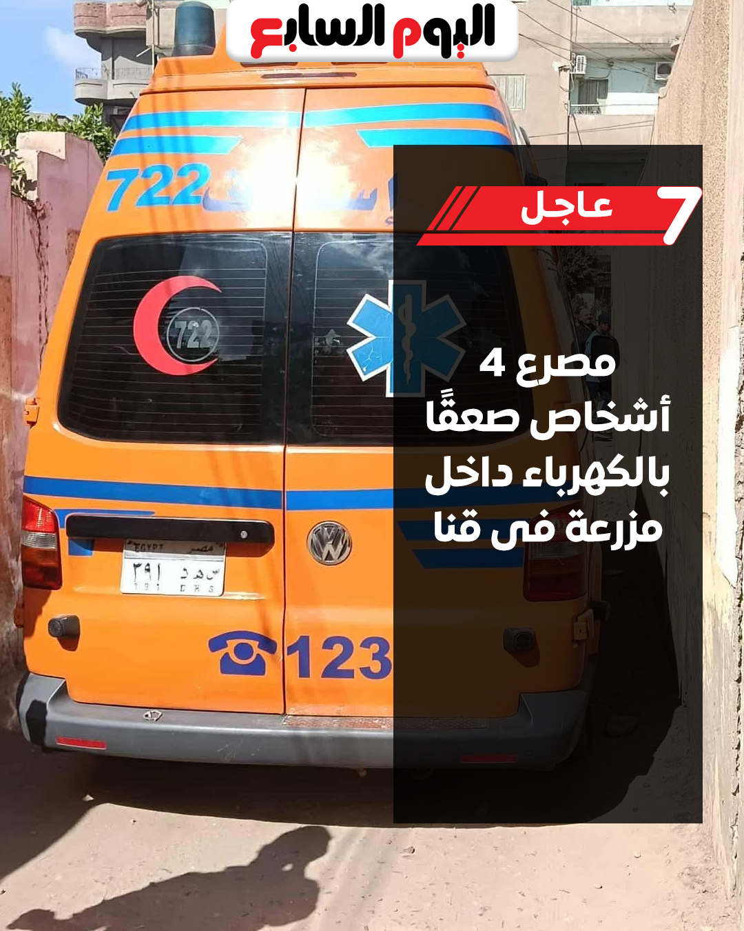 اليوم - مصرع 4 أشخاص صعقًا بالكهرباء داخل مزرعة فى قنا https://www ...