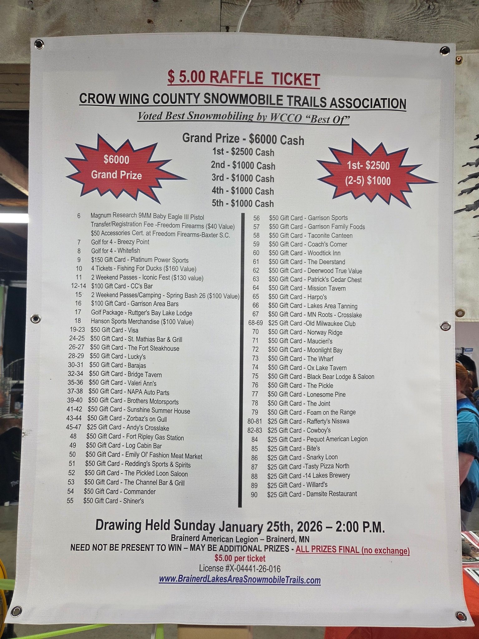 Cuyuna - If your in need of a raffle ticket stop by our booth ...