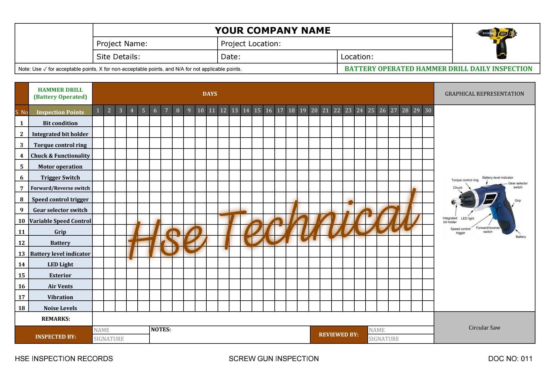 Hse Technical - Safety inspection checklist... | Facebook