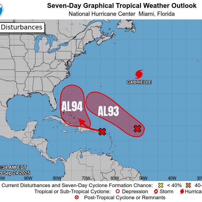 Virginia - Eastern Caribbean Sea (AL94): This wave is expected to move ...
