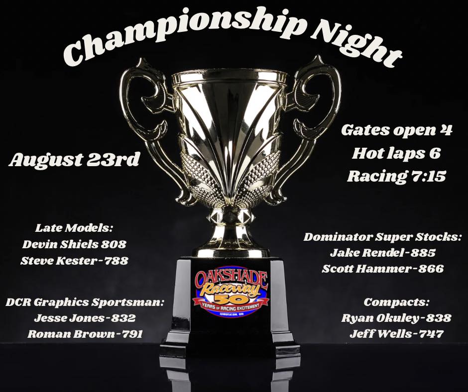 🏆 Four winners, one night, and about a... - Oakshade Raceway | Facebook