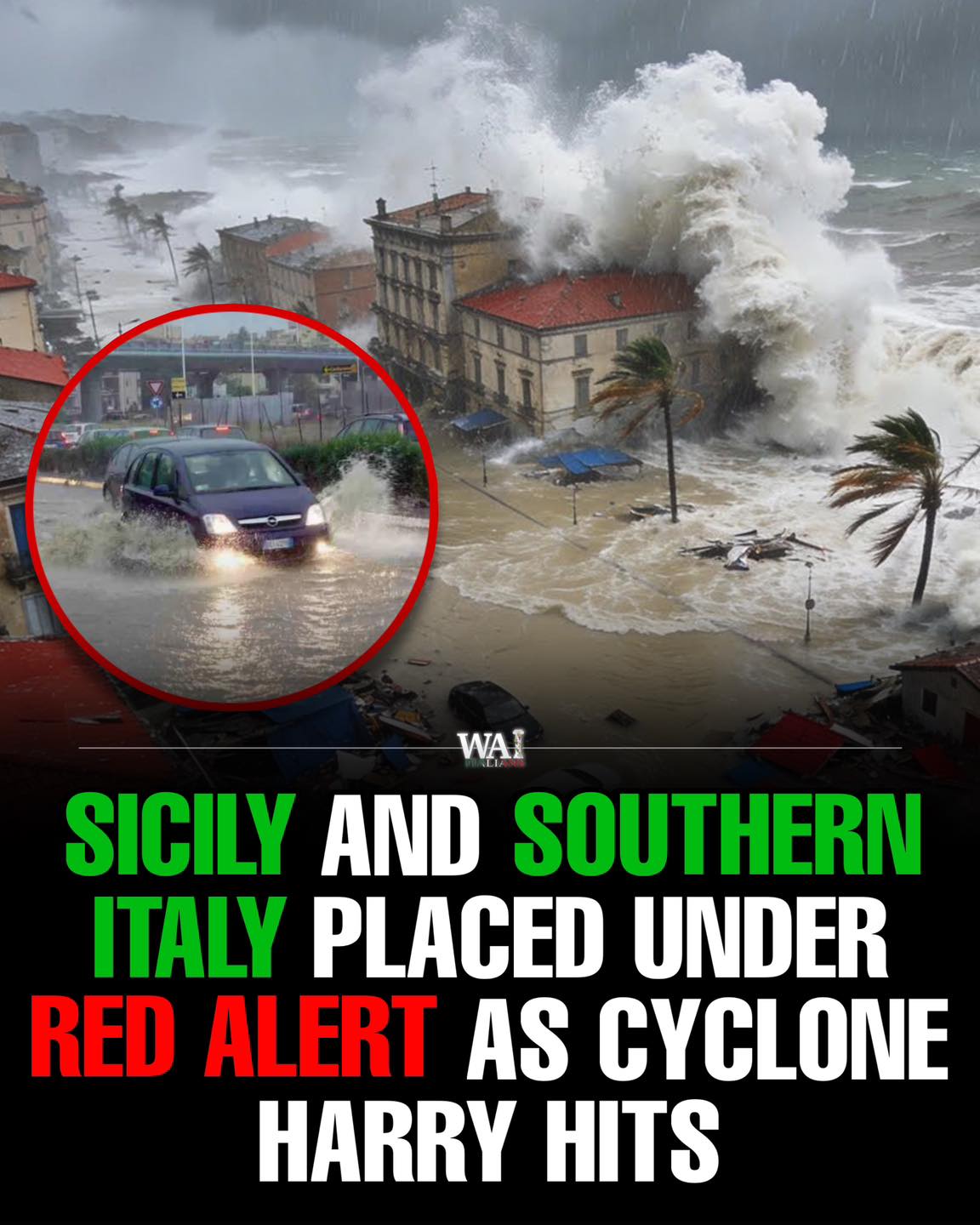 We Are Italians - Severe weather linked to Cyclone Harry... | Facebook