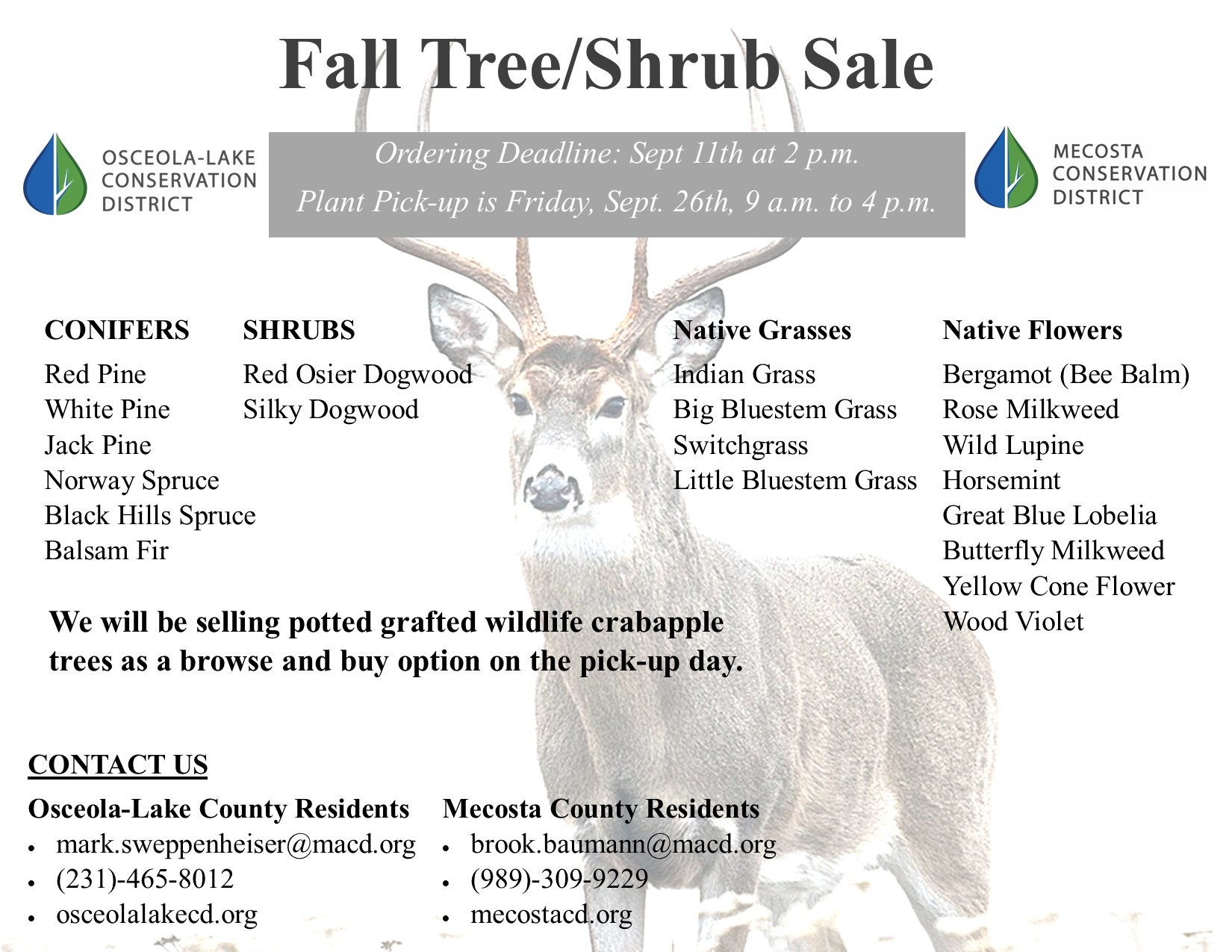 Mecosta - Our fall tree sale is here! I love creating habitat on my ...