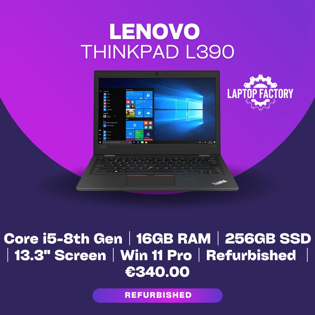 IN STOCK Lenovo ThinkPad L390 - Core i5-8th Gen｜16GB RAM｜256GB 