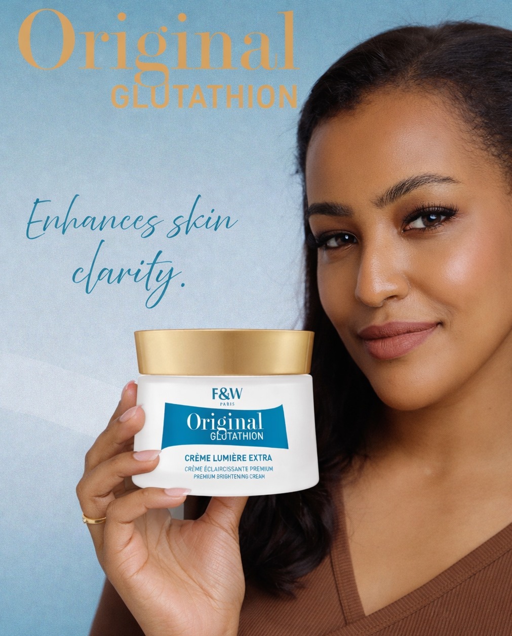 Experience the power of Original Glutathion. Your daily essential for a flawless finish. 💙✨ #FWParis #OriginalGlutathion #Radiance #SkinGoals #ParisianBeauty🇫🇷