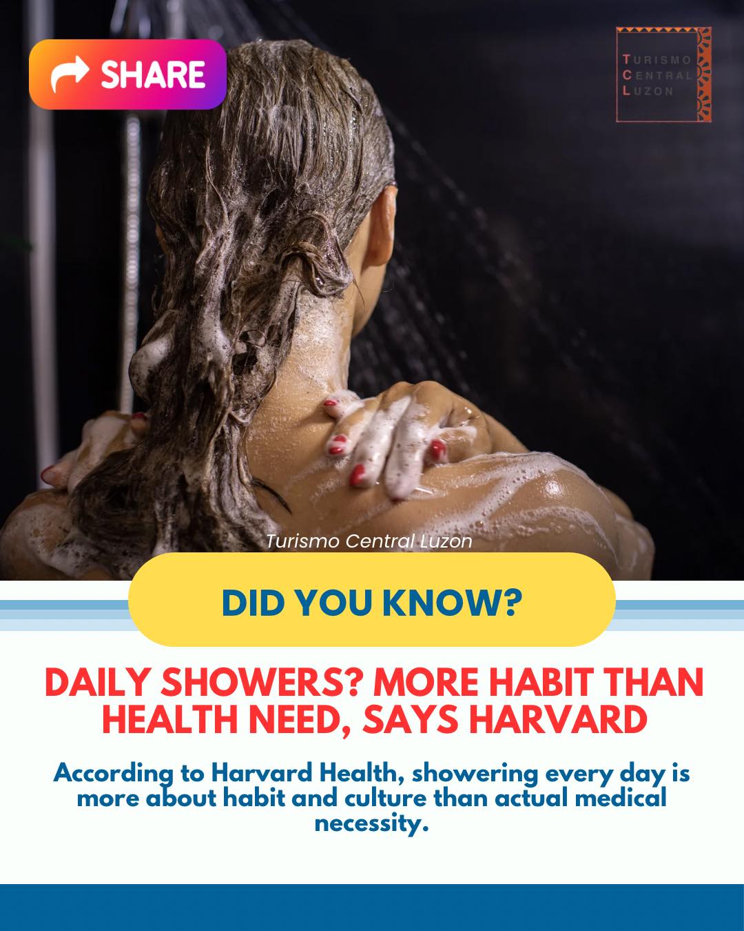 Turismo - DAILY SHOWERS? MORE HABIT THAN HEALTH NEED, SAYS HARVARD DID ...