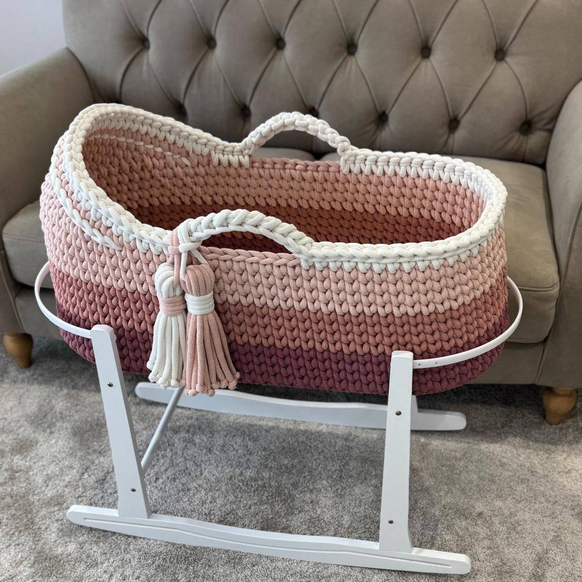 Beige Ombré Crochet Hooded Moses Basket My current turnaround time is 4 ...