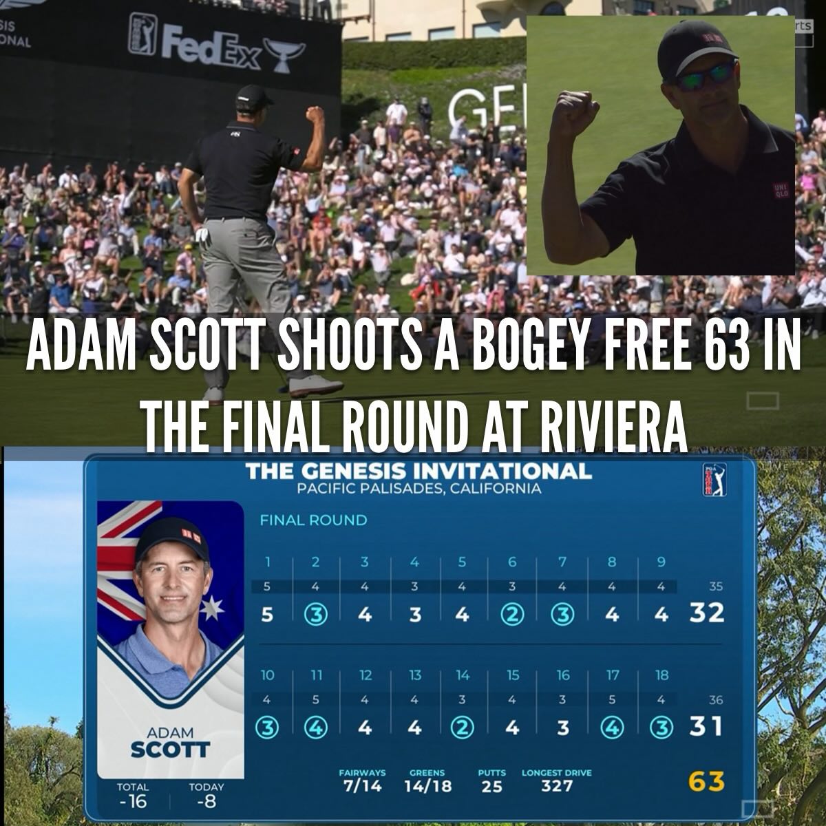 Flushing - 45 year old Adam Scott shoots a bogey free 8 under par 63 in ...
