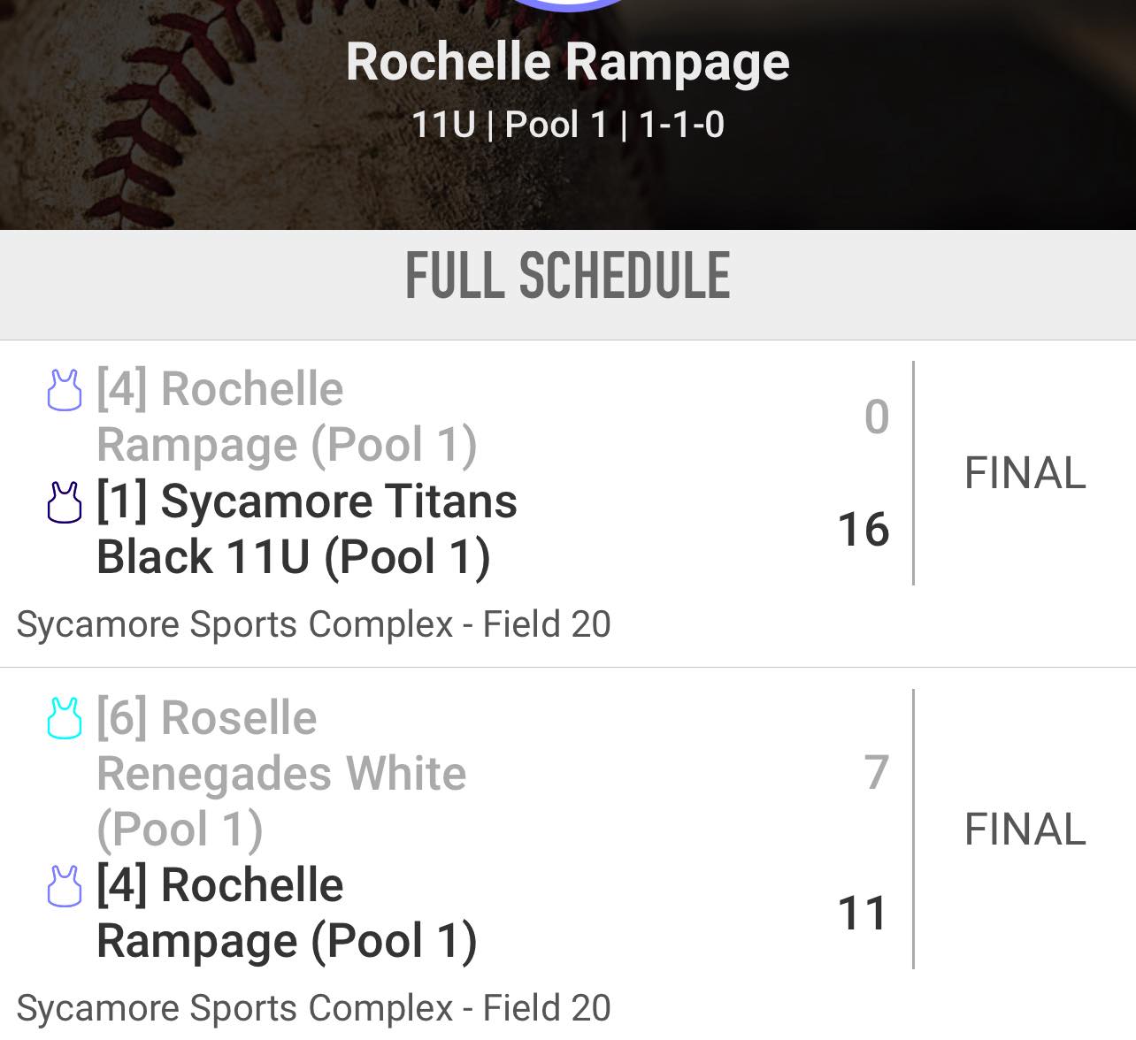 Rochelle Rampage Baseball