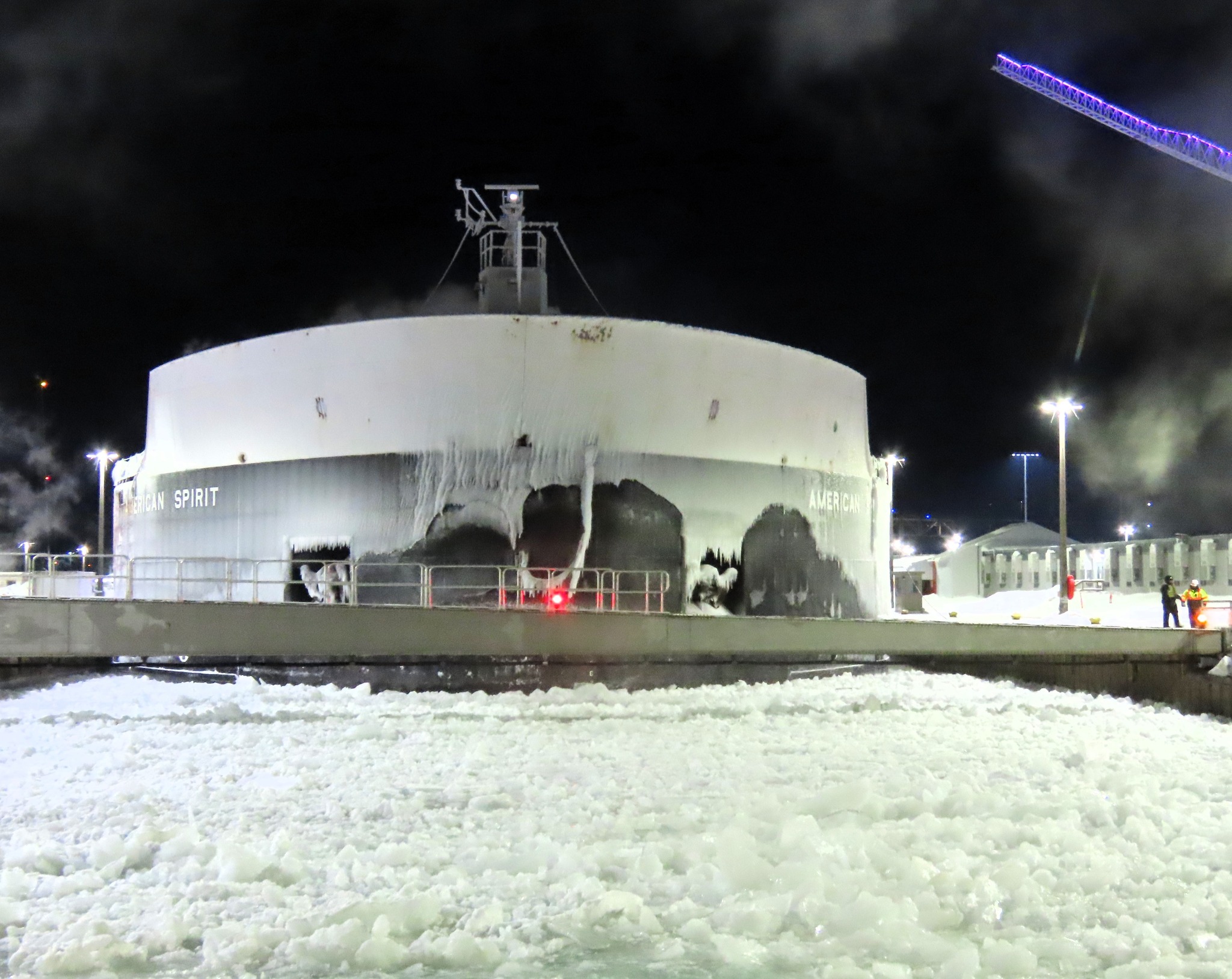 U.S. - A view from the lower operating gates shows a heavy load of ice ...