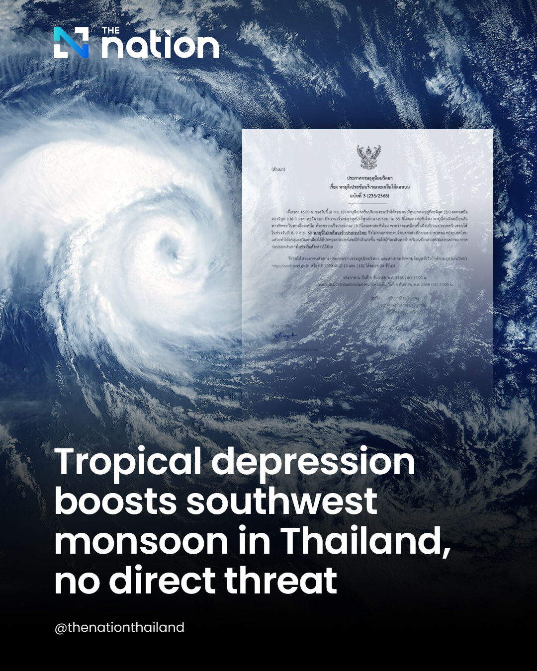The Nation - Tropical depression near South China Sea strengthens ...