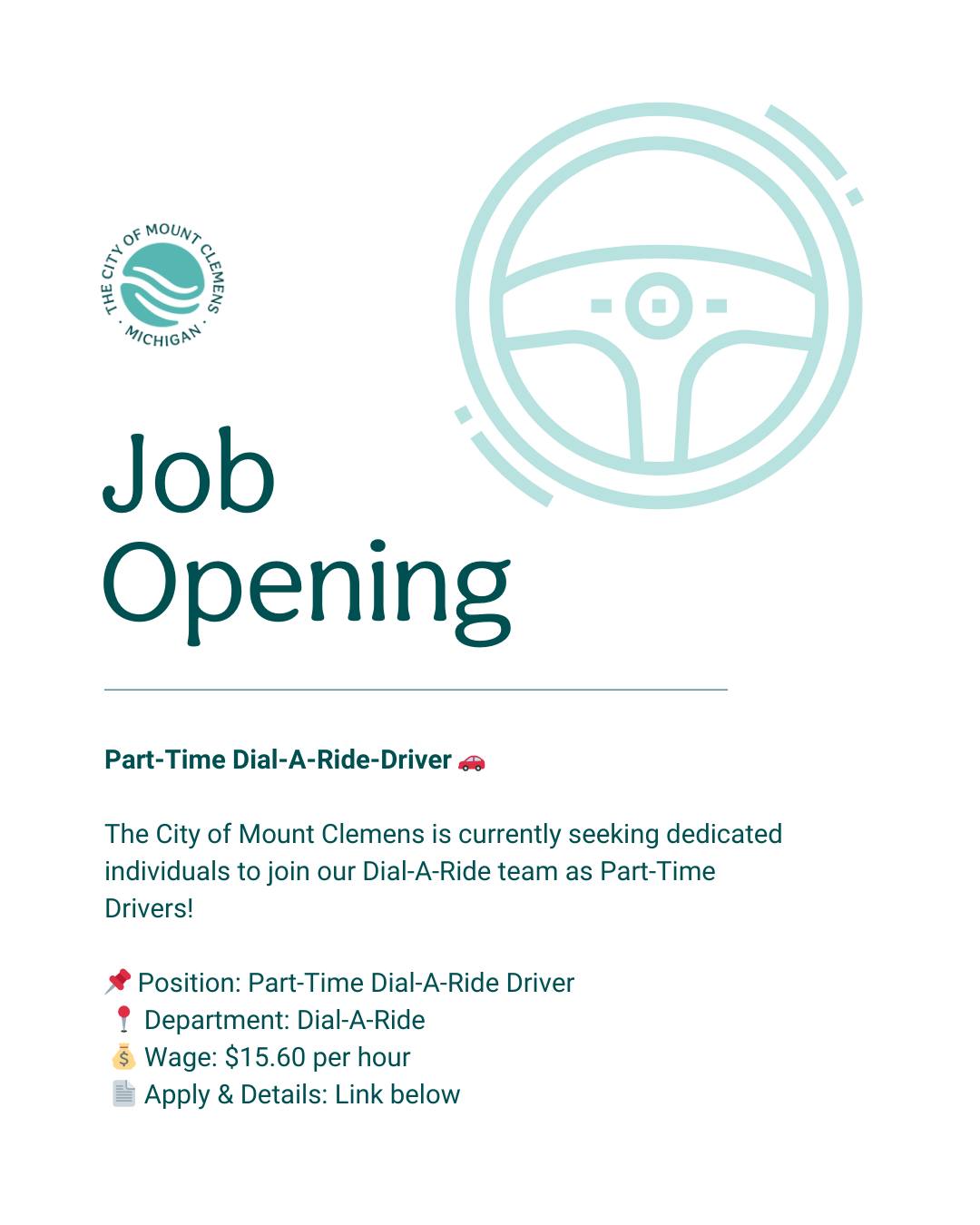🚍 NOW HIRING:... - City of Mount Clemens - Government | Facebook