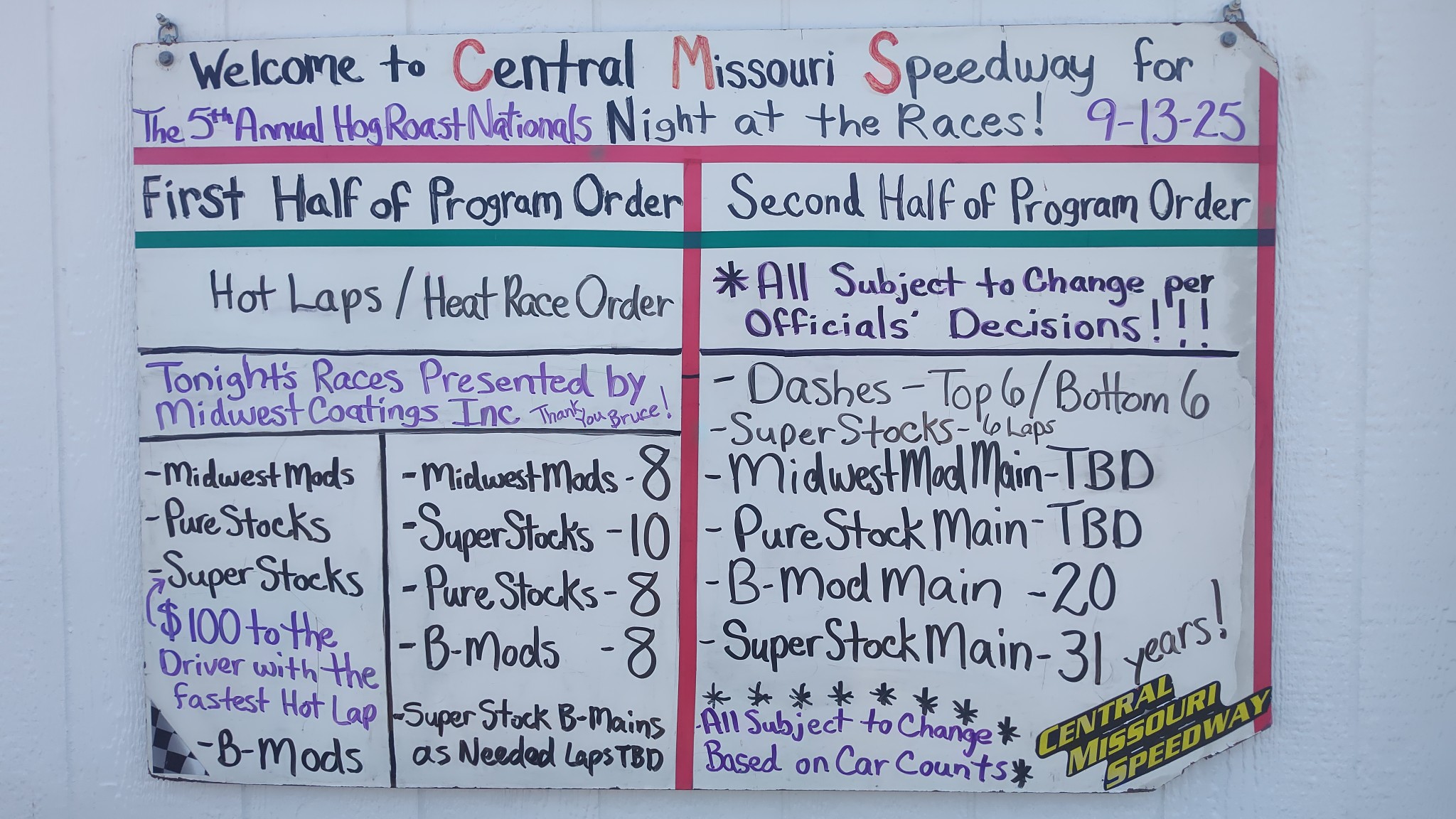 Central Missouri Speedway | Warrensburg MO