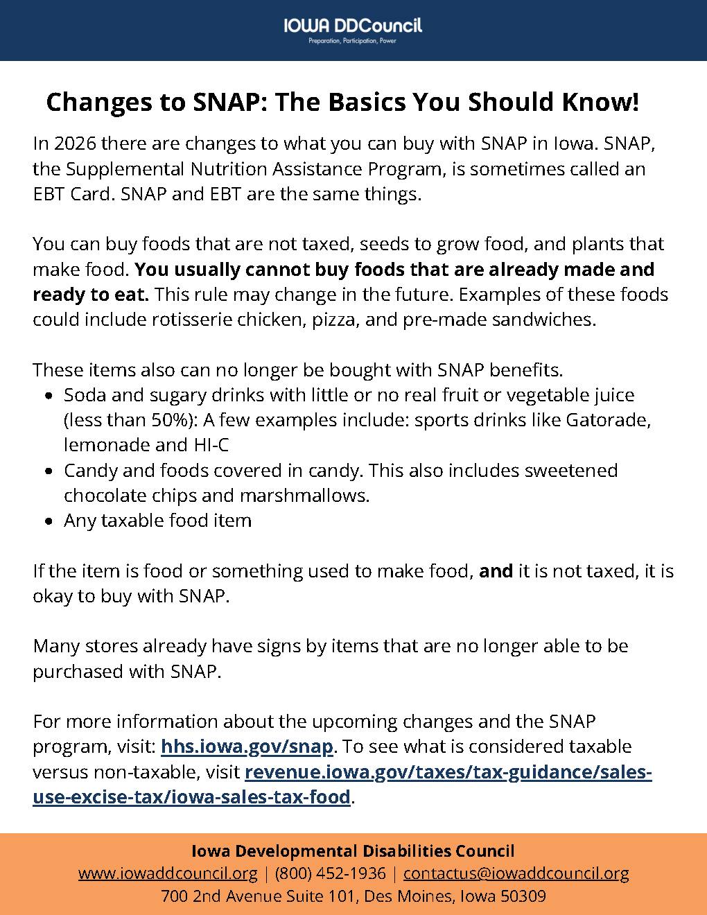 Iowa - Changes to SNAP: The Basics You Should Know! In 2026 there are ...