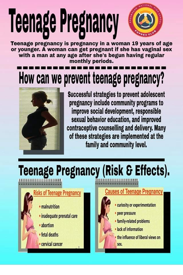Kauswagan NHS PopDev Club - Hi mga kaTEENS! TEENAGE PREGNANCY ...