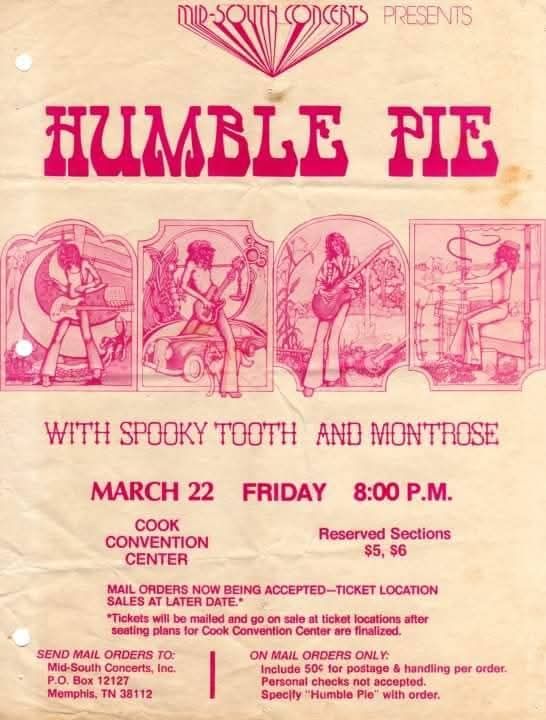 Humble Pie, Spooky Tooth, and Montrose concert at University of