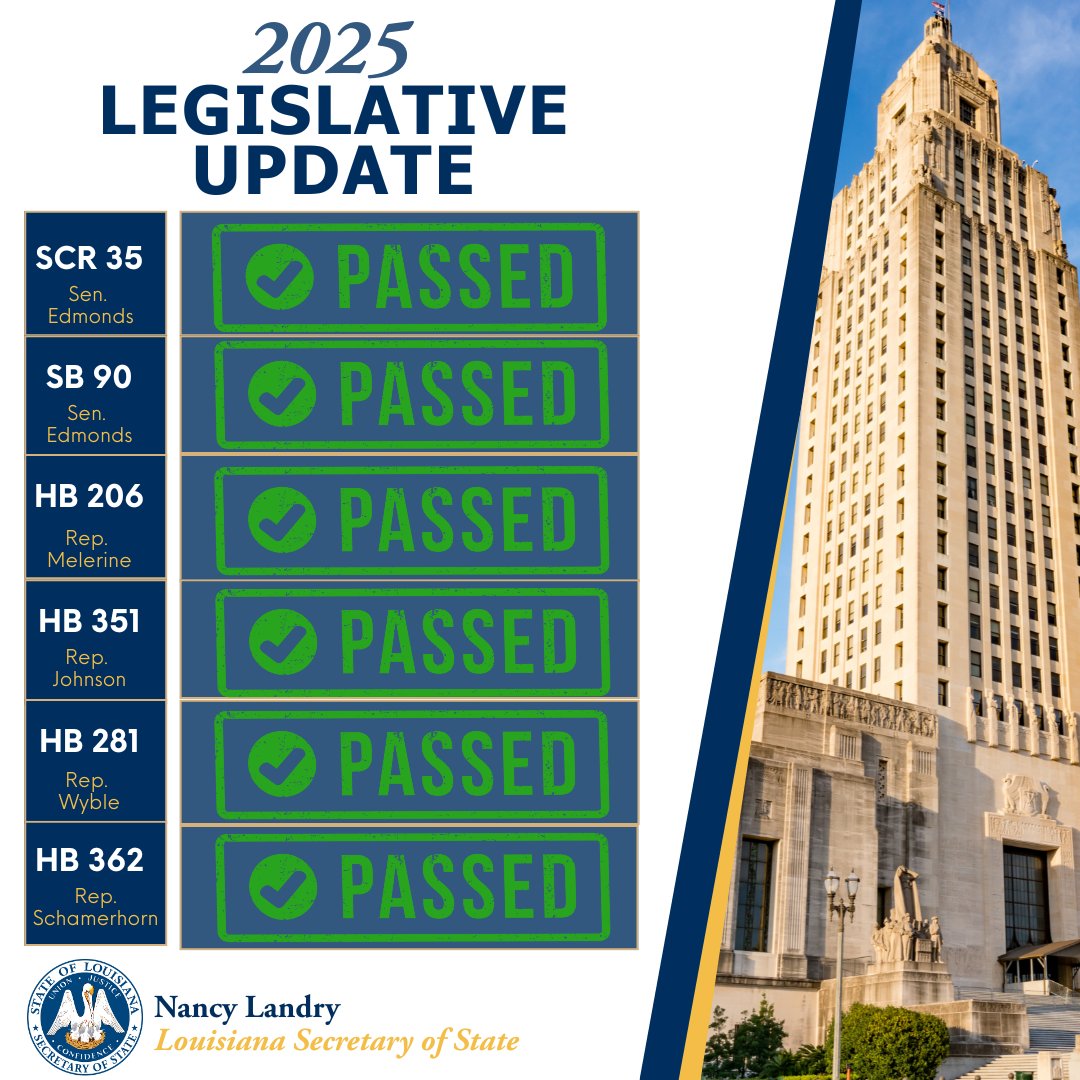 Louisiana - Today is the last day of the 2025 Regular Legislative ...