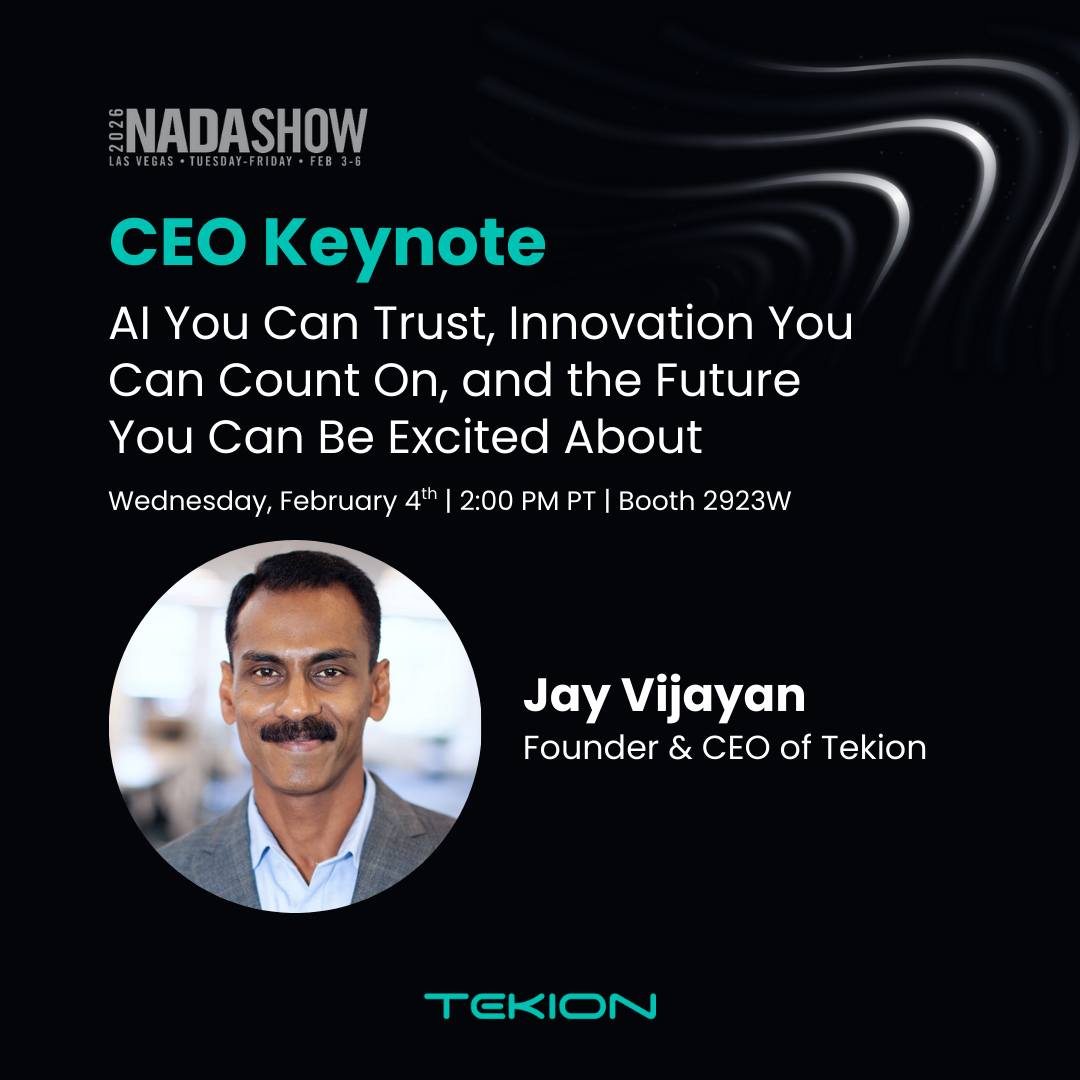 Tekion - 🚨 Don’t miss Jay Vijayan’s CEO Keynote at NADA... | Facebook