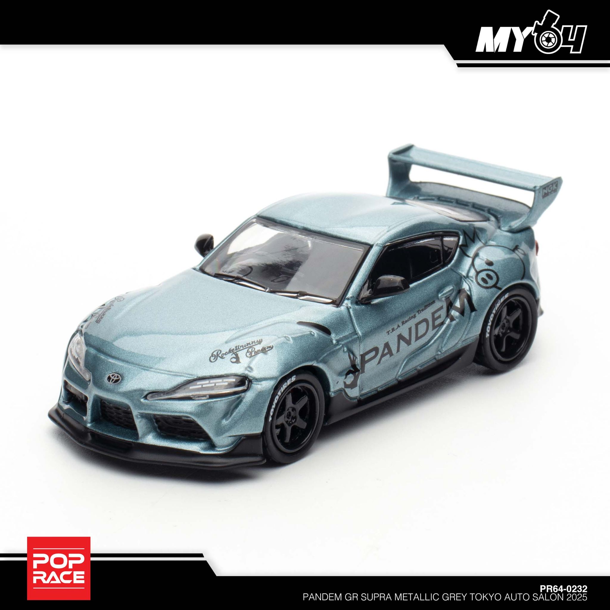 Pandem GR Supra diecast model in metallic grey