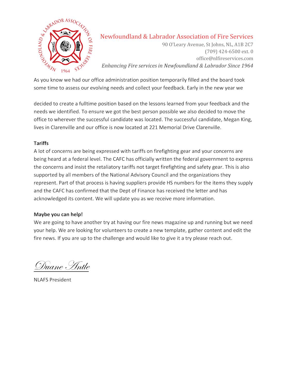 Newfoundland & Labrador Association of Fire Services | St. John's ...