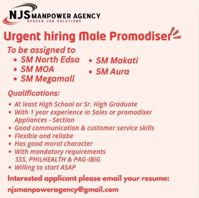 📌 SALES PROMOTER/PROMODISER/MERCHANDISER HIRING | Let's welcome our new ...