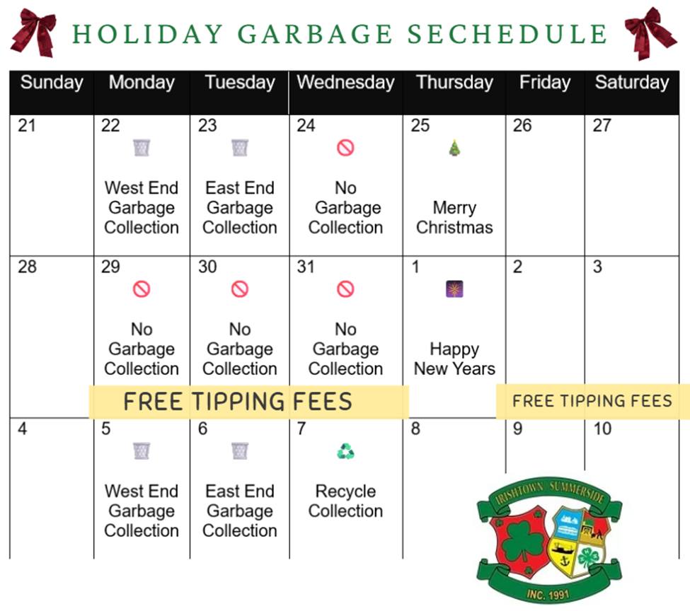 Town - 🗑️ Holiday Garbage & Recycling Collection Schedule ♻️ Please ...