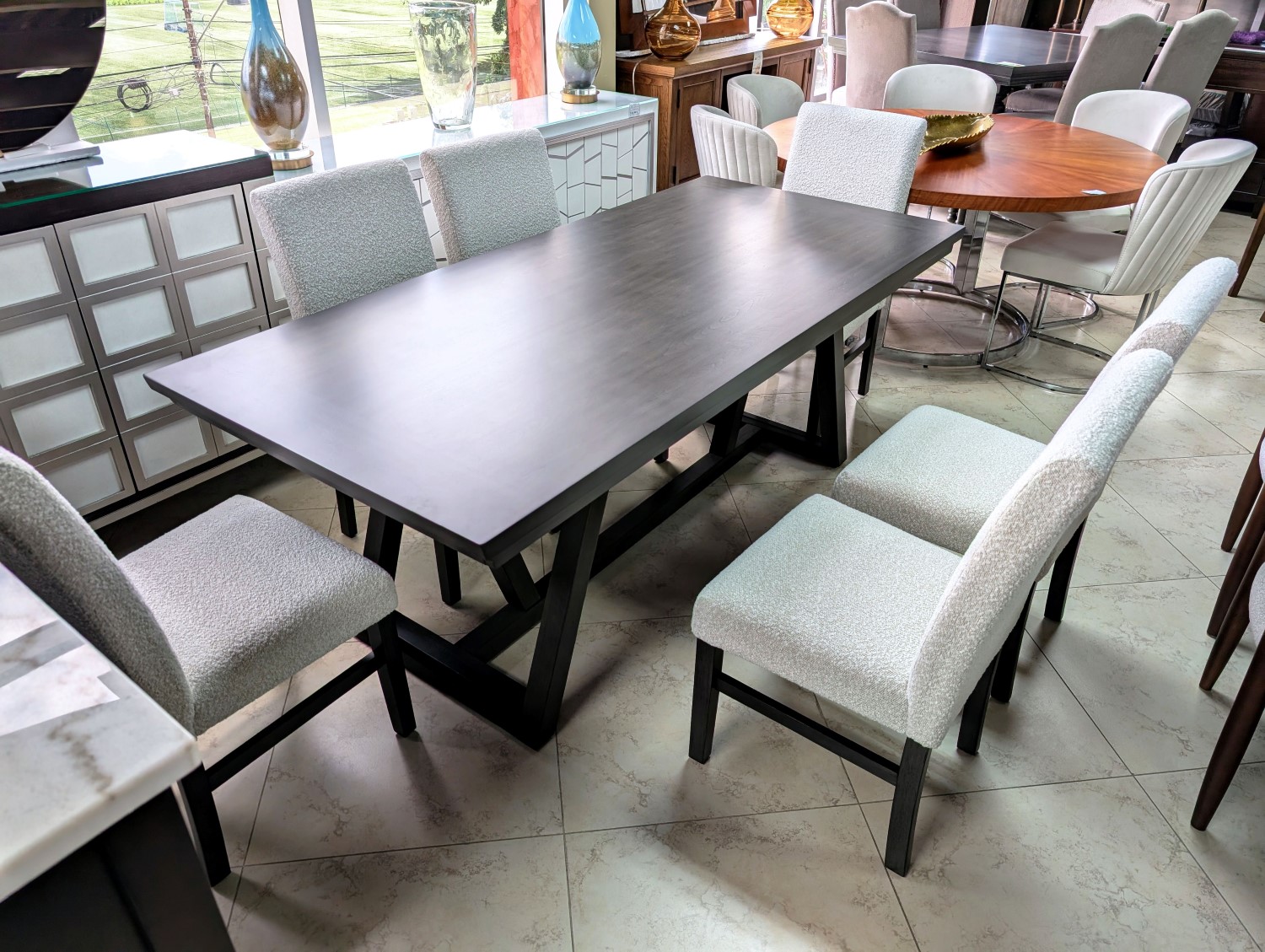 Mi - Elegantly Modern 7-Piece Dining Set (Table + 6 Chairs) *** Counter ...