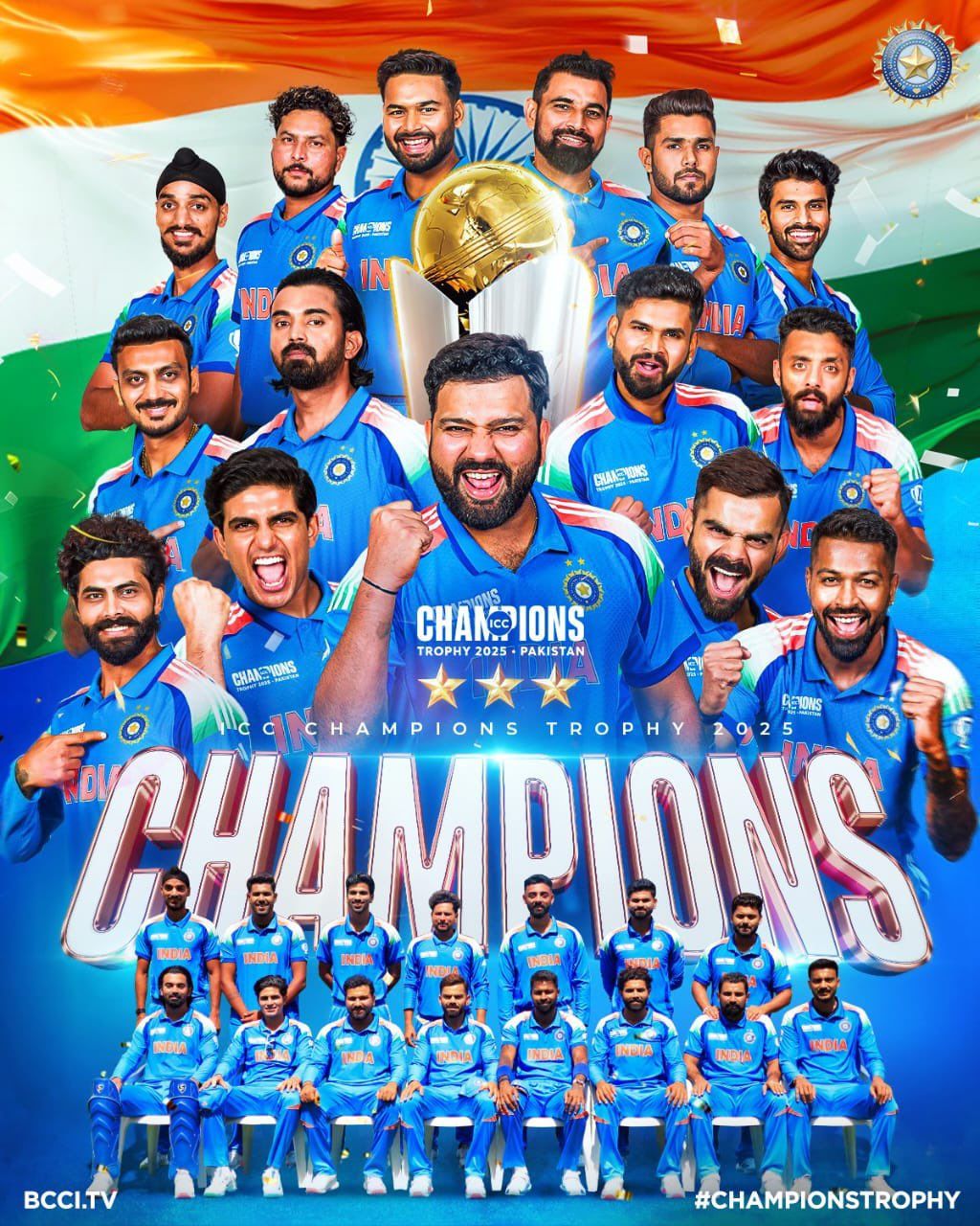 🏆 Champions Trophy 2025 Winners! 🇮🇳🇮🇳🇮🇳 Heartiest congratulations to ...