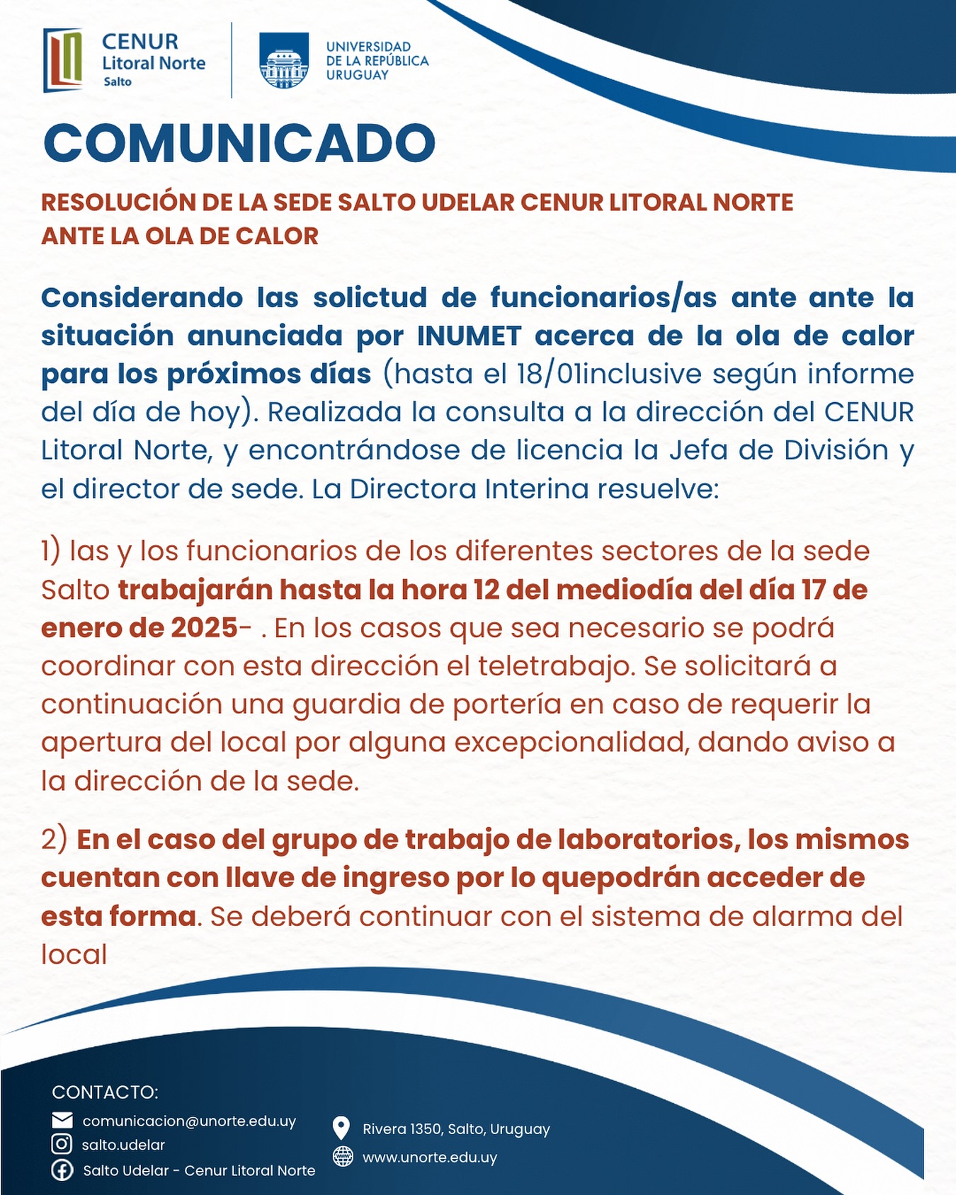 Salto Udelar - Cenur Litoral Norte - 📢 COMUNICADO Resolución de la Sede ...