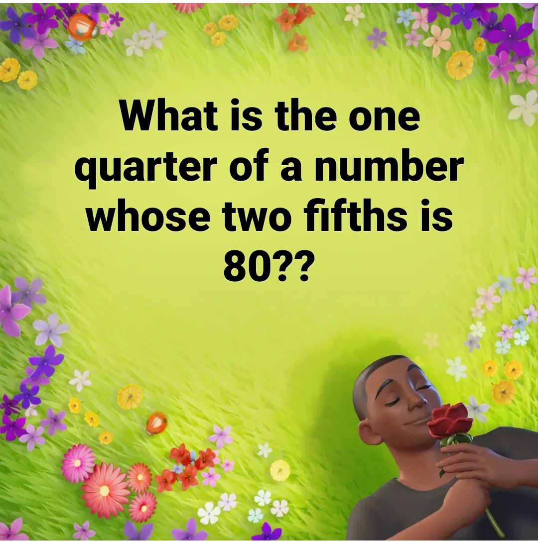 A number divided by 1/5 results in 80. What is the number? 😎