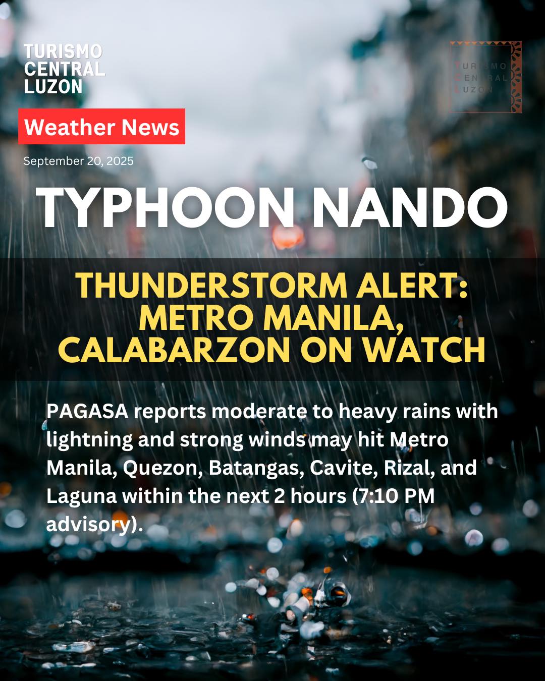Turismo - Rain is coming—will the streets hold up? THUNDERSTORM ALERT ...