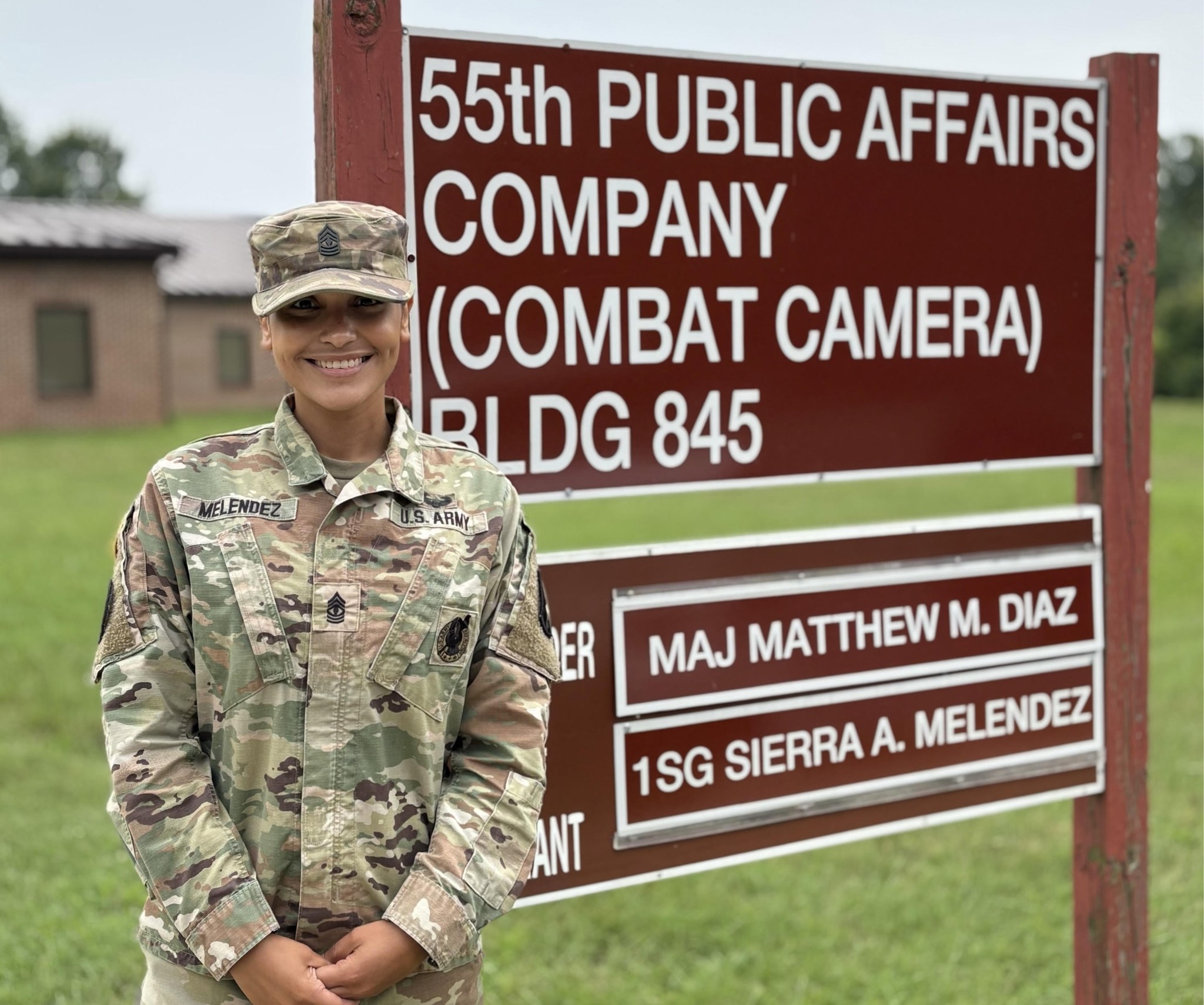 US Army 1st Sgt Sierra Melendez leads combat camera company