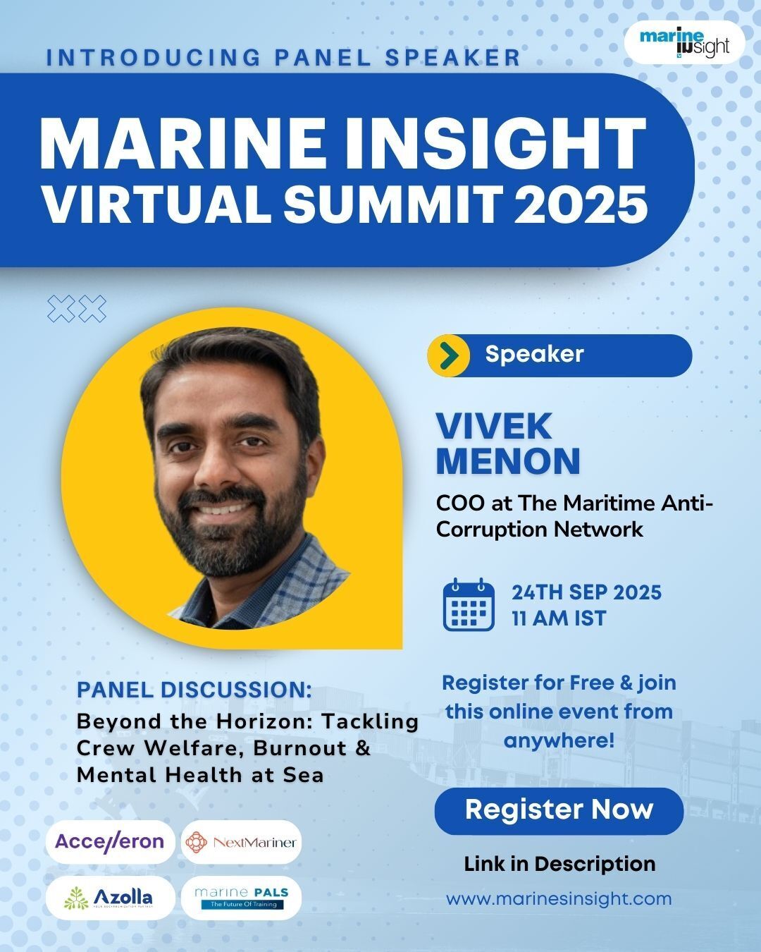 Marine Insight - 🌊 Introducing Our Esteemed Panel Speaker!... | Facebook