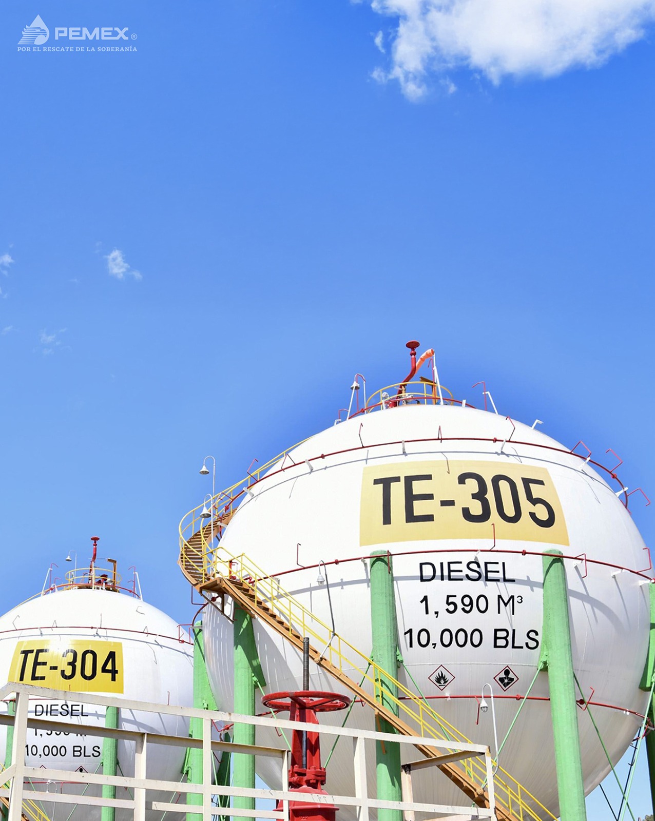 Pemex - Foto del día. Los tanques de almacenamiento esféricos son ...
