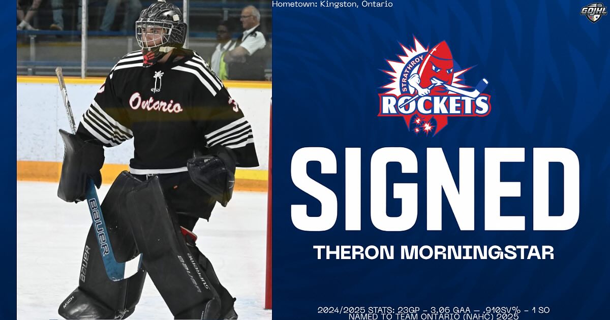 Strathroy - Rockets sign 6ft 6” goalie Theron Morningstar for the 2025/ ...