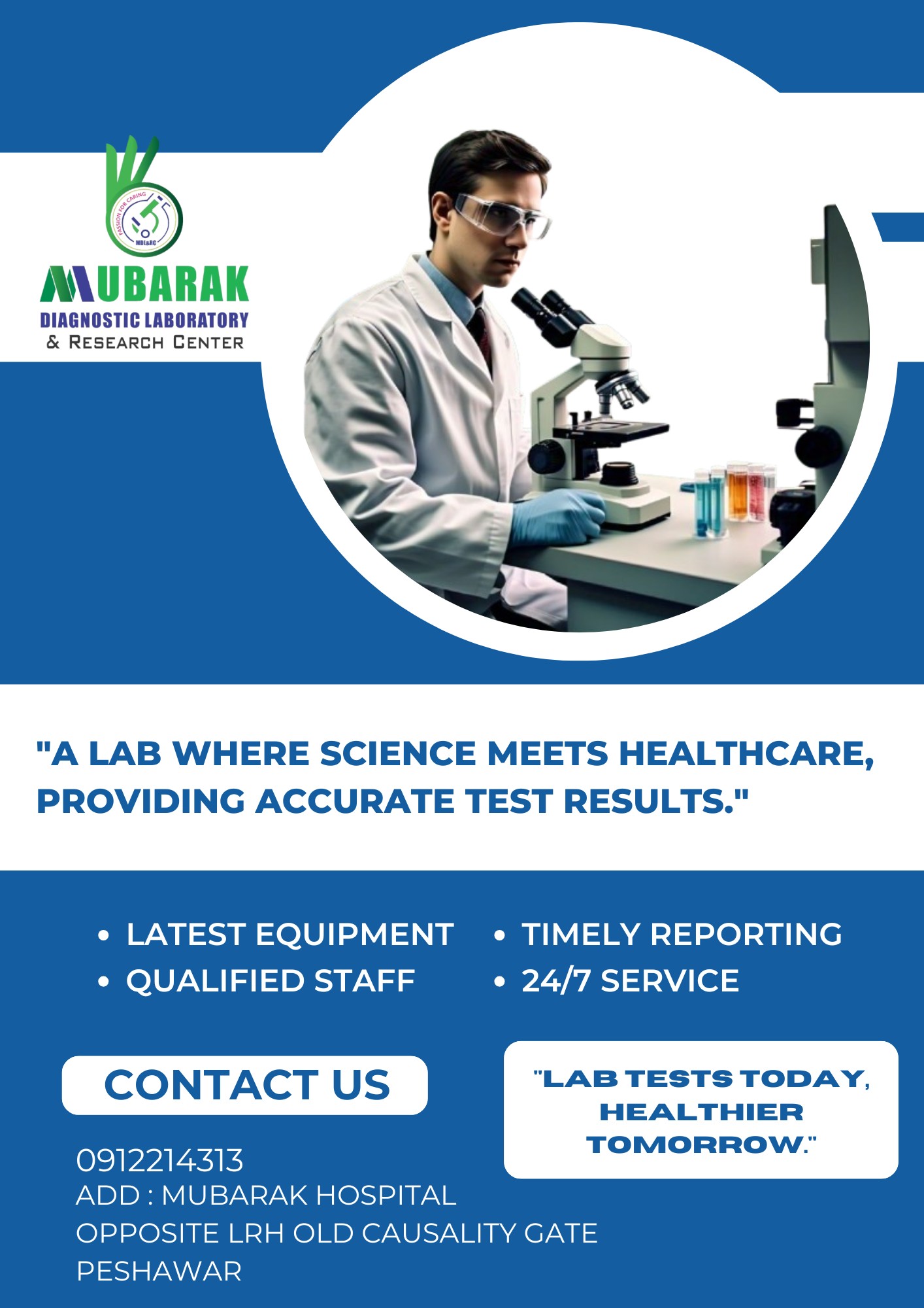 Mubarak Diagnostic Laboratory and Research Center.