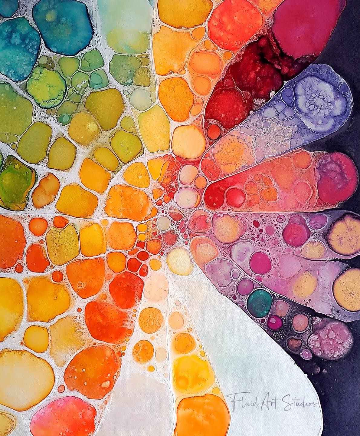 Vibrant abstract art 'Explosion of Color' by Dan Pan