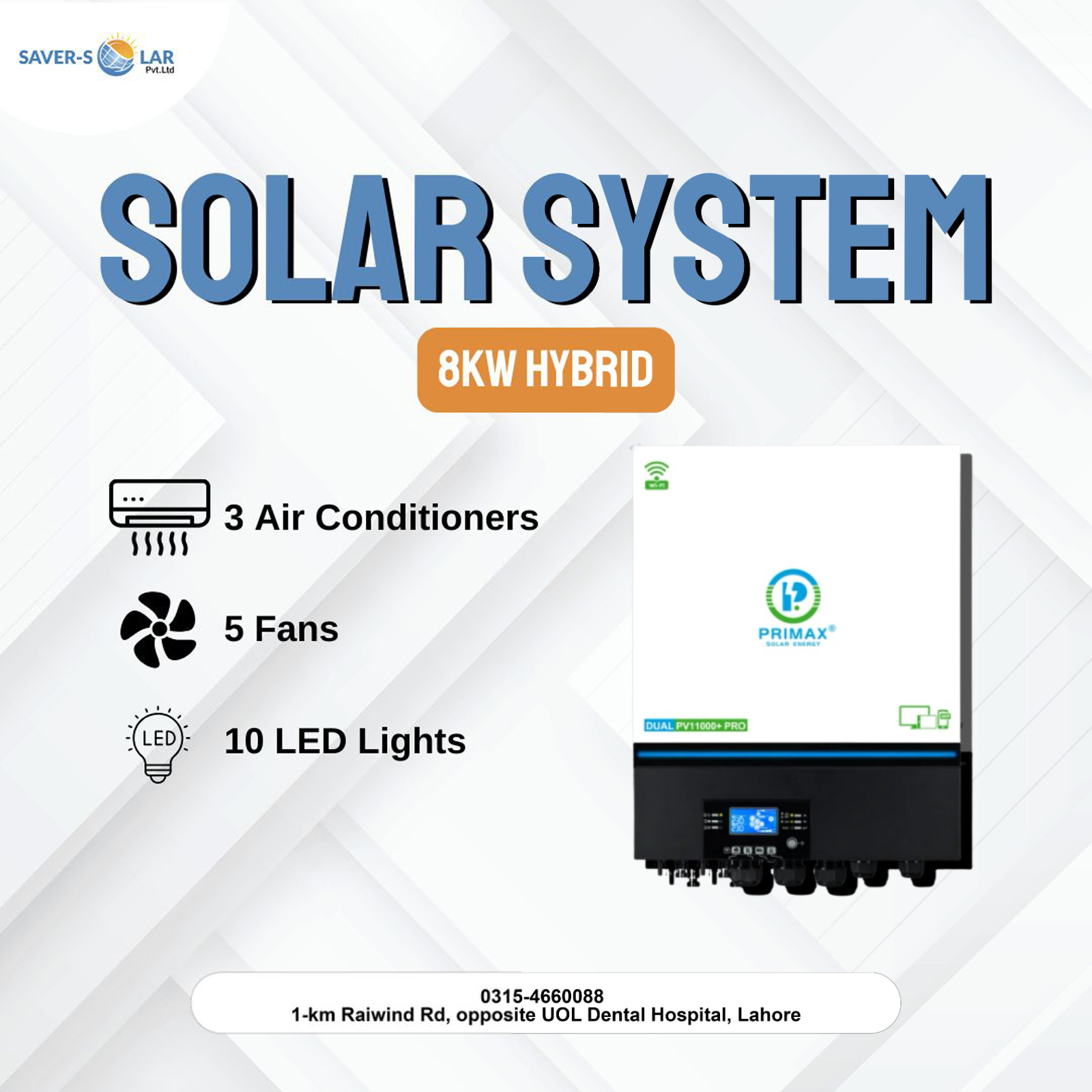 Saver - ☀️ Power your space with the 8KW Hybrid Solar System! 🔋 Run up ...